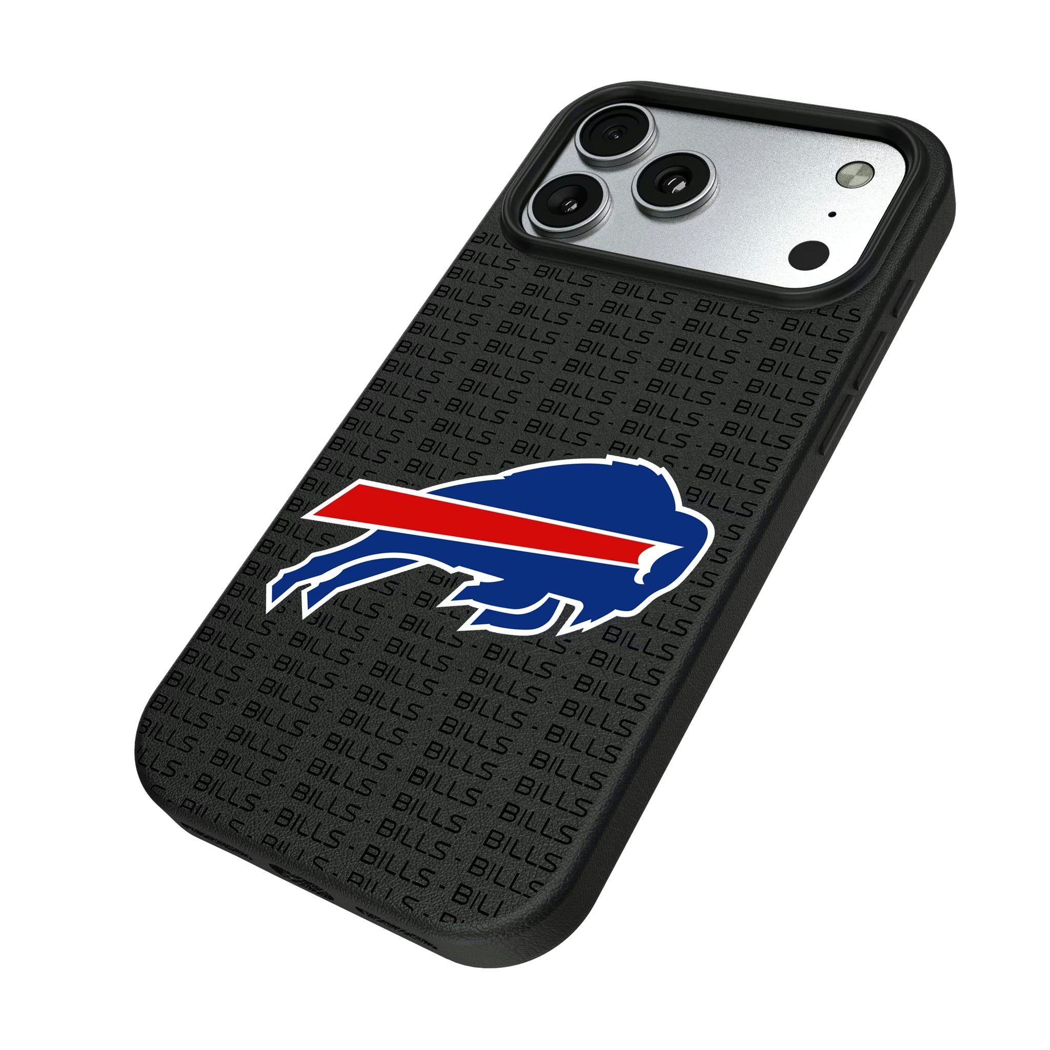 Buffalo Bills Text Backdrop iPhone MagSafe Compatible Phone Case for Apple iPhone - Isometric View#Device_iPhone 17 Pro Max