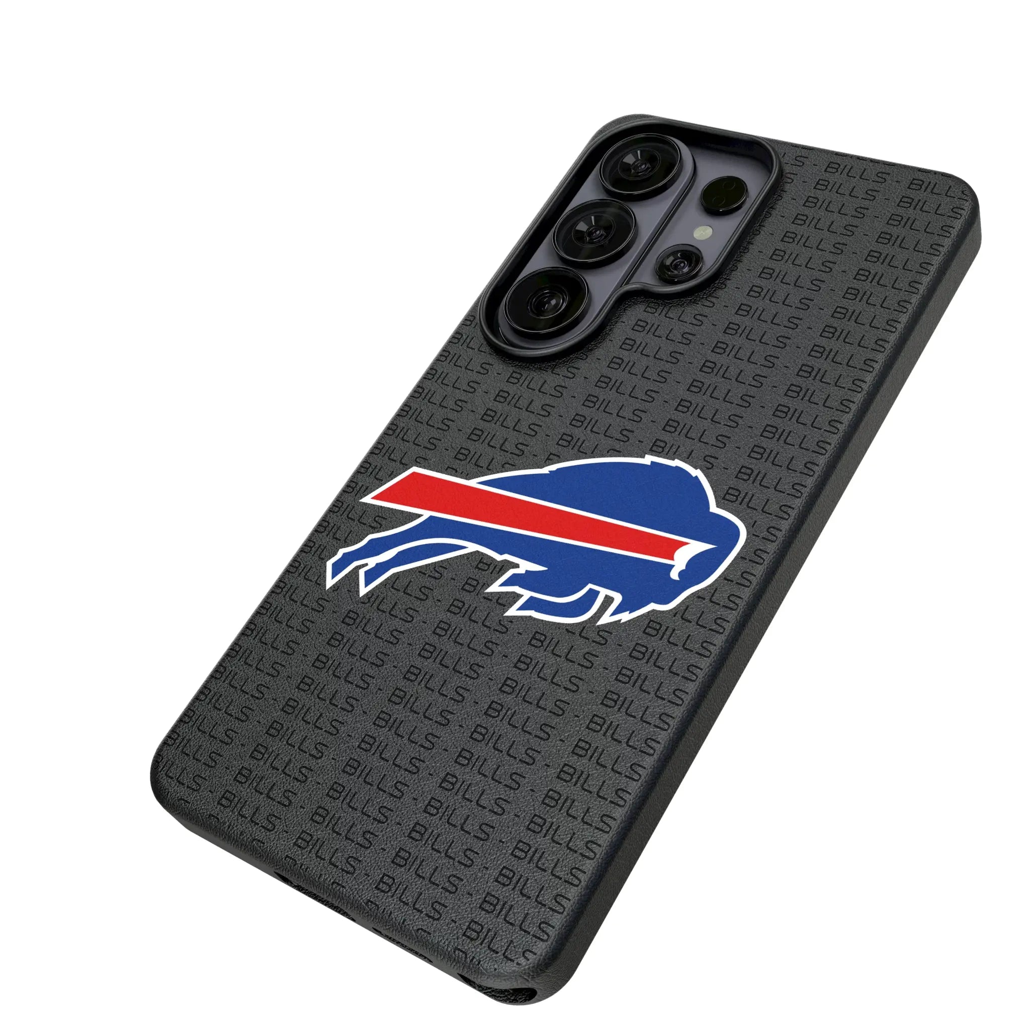 Buffalo Bills Text Backdrop Galaxy MagSafe Compatible Phone Case for Samsung Galaxy - Isometric View#Device_Galaxy S26 Ultra