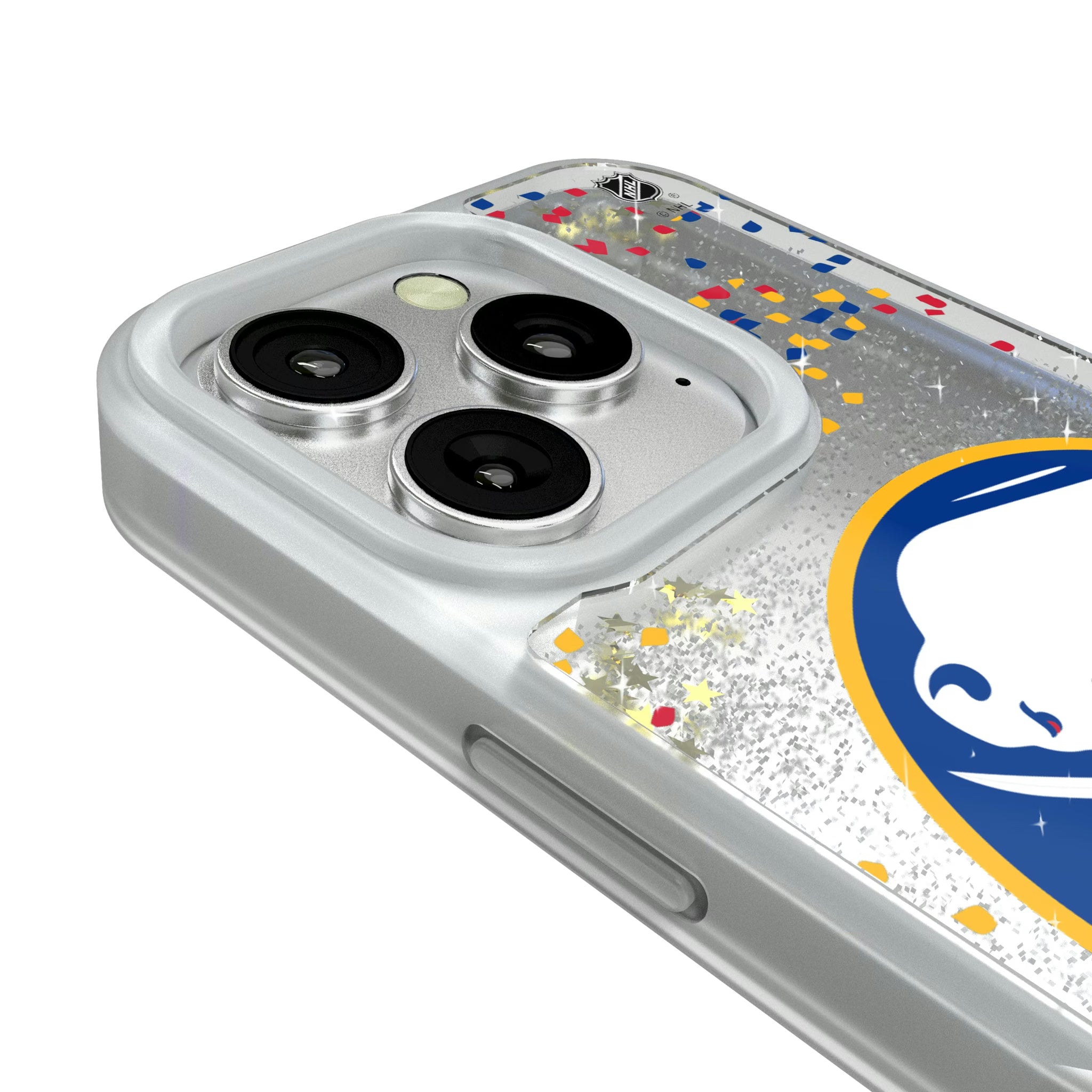 Buffalo Sabres Confetti iPhone Glitter Phone Case for Apple iPhone - Detail#Device_iPhone 16 Pro