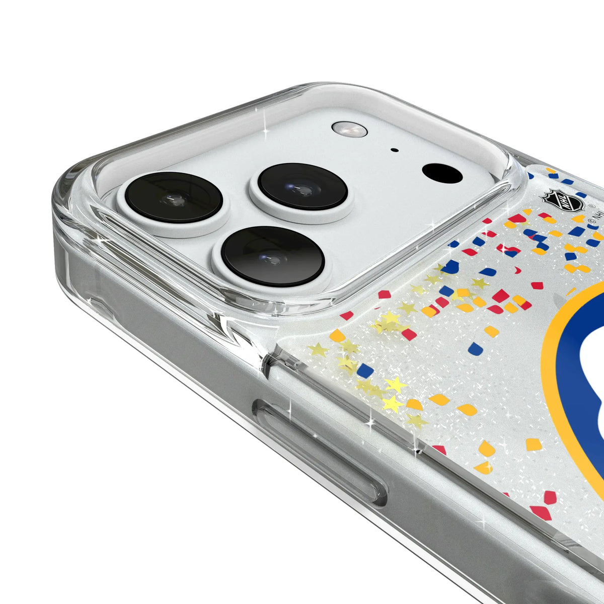 Buffalo Sabres Confetti iPhone Glitter Phone Case for Apple iPhone - Detail#Device_iPhone 18 Pro