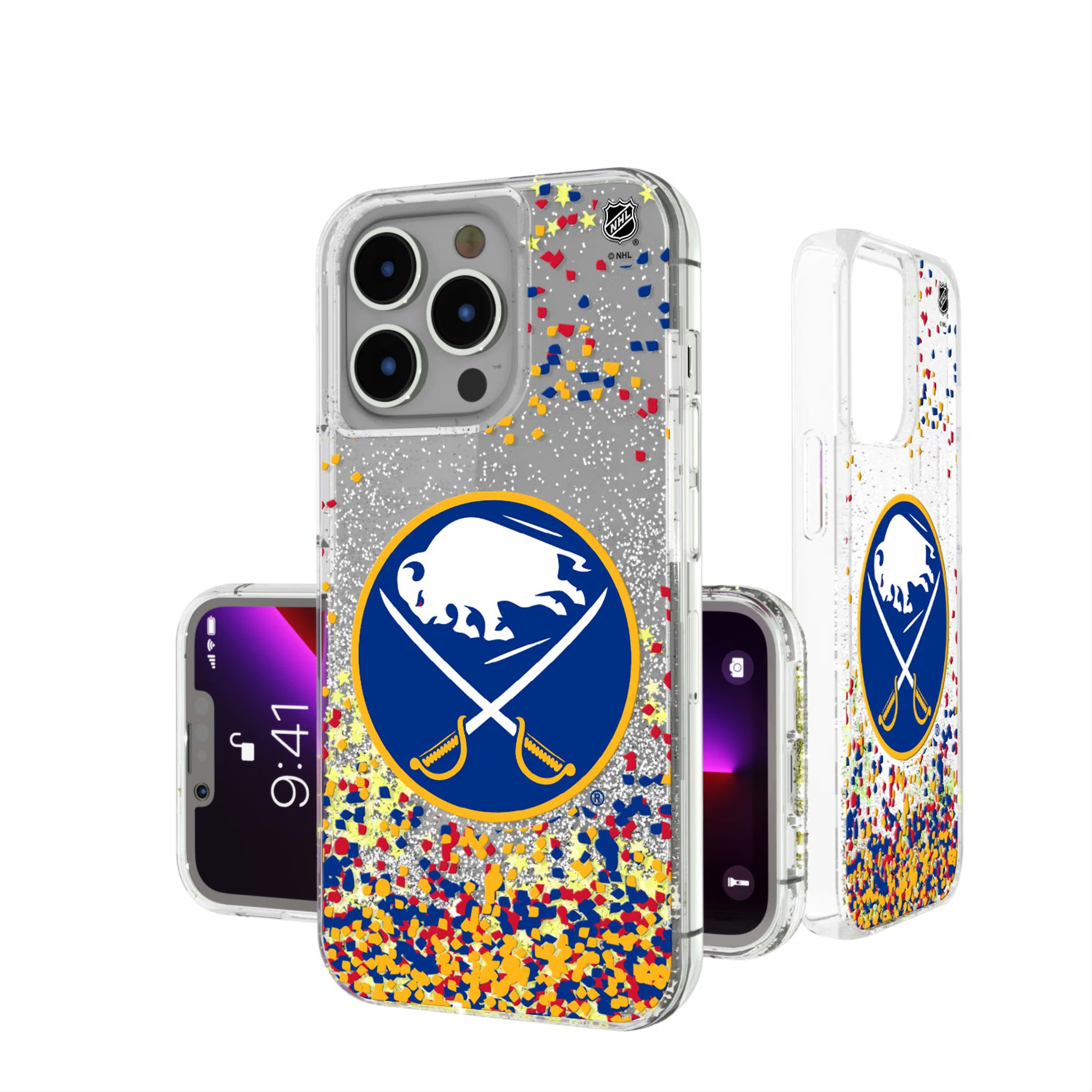 Buffalo Sabres Confetti iPhone Glitter Phone Case for Apple iPhone
