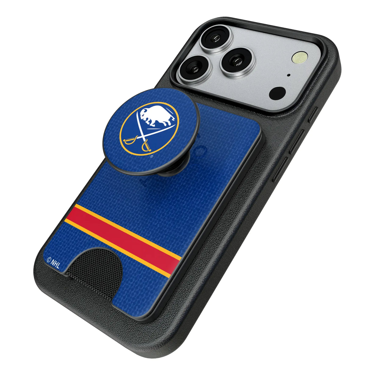 Buffalo Sabres Endzone Solid Popsockets Wallet Magnetic - Isometric View