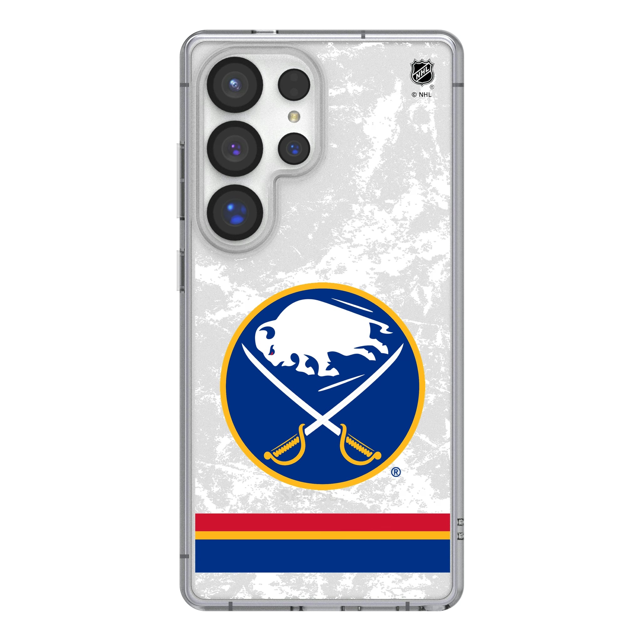 Buffalo Sabres Ice Stripe Galaxy Clear Phone Case for Samsung Galaxy