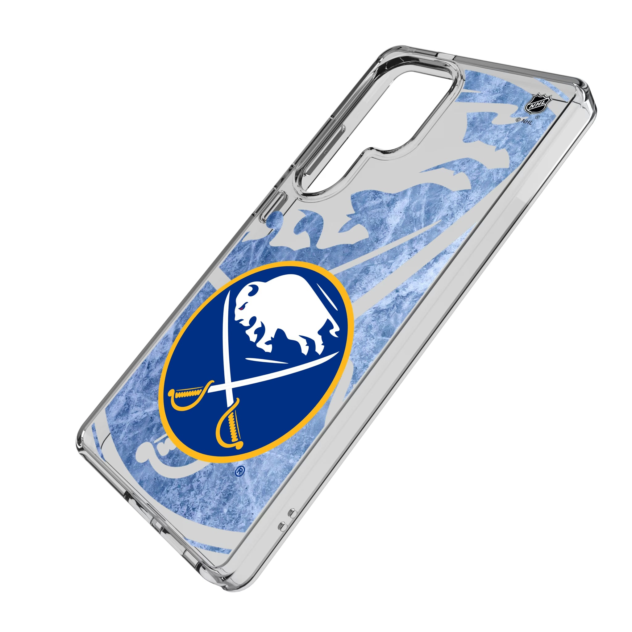 Buffalo Sabres Ice Tilt Galaxy Clear Phone Case for Samsung Galaxy - Isometric View