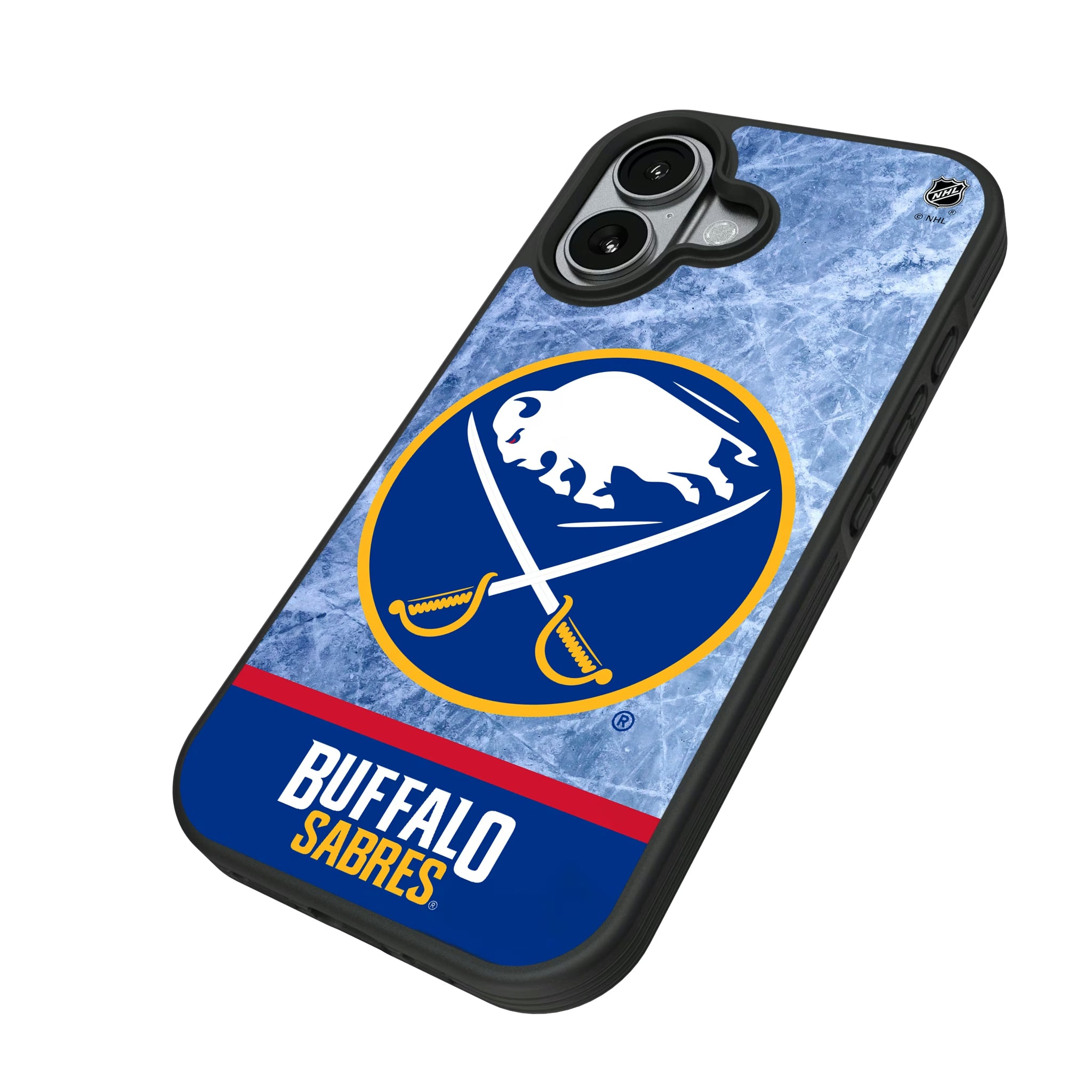 Buffalo Sabres Ice Wordmark iPhone Bump Phone Case for Apple iPhone - Isometric View#Device_iPhone 17