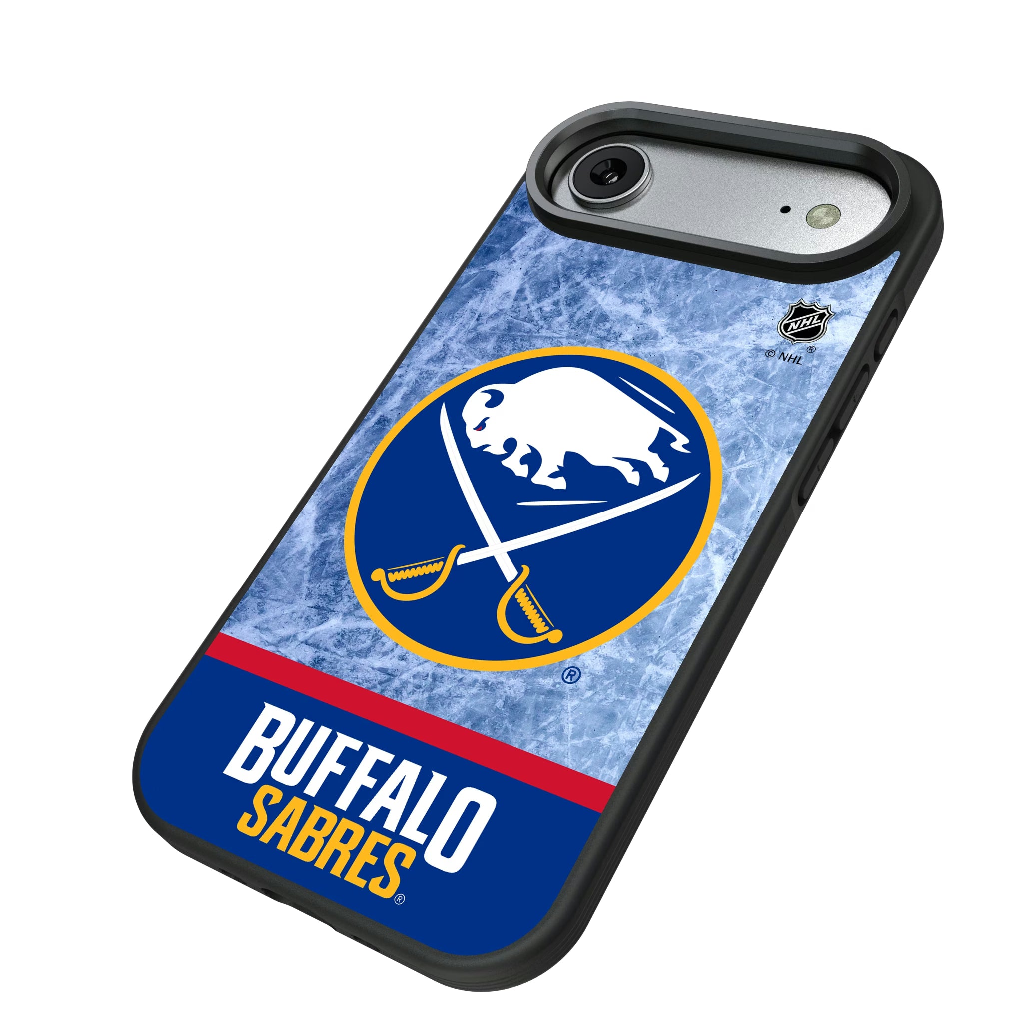 Buffalo Sabres Ice Wordmark iPhone Bump Phone Case for Apple iPhone - Isometric View#Device_iPhone Air