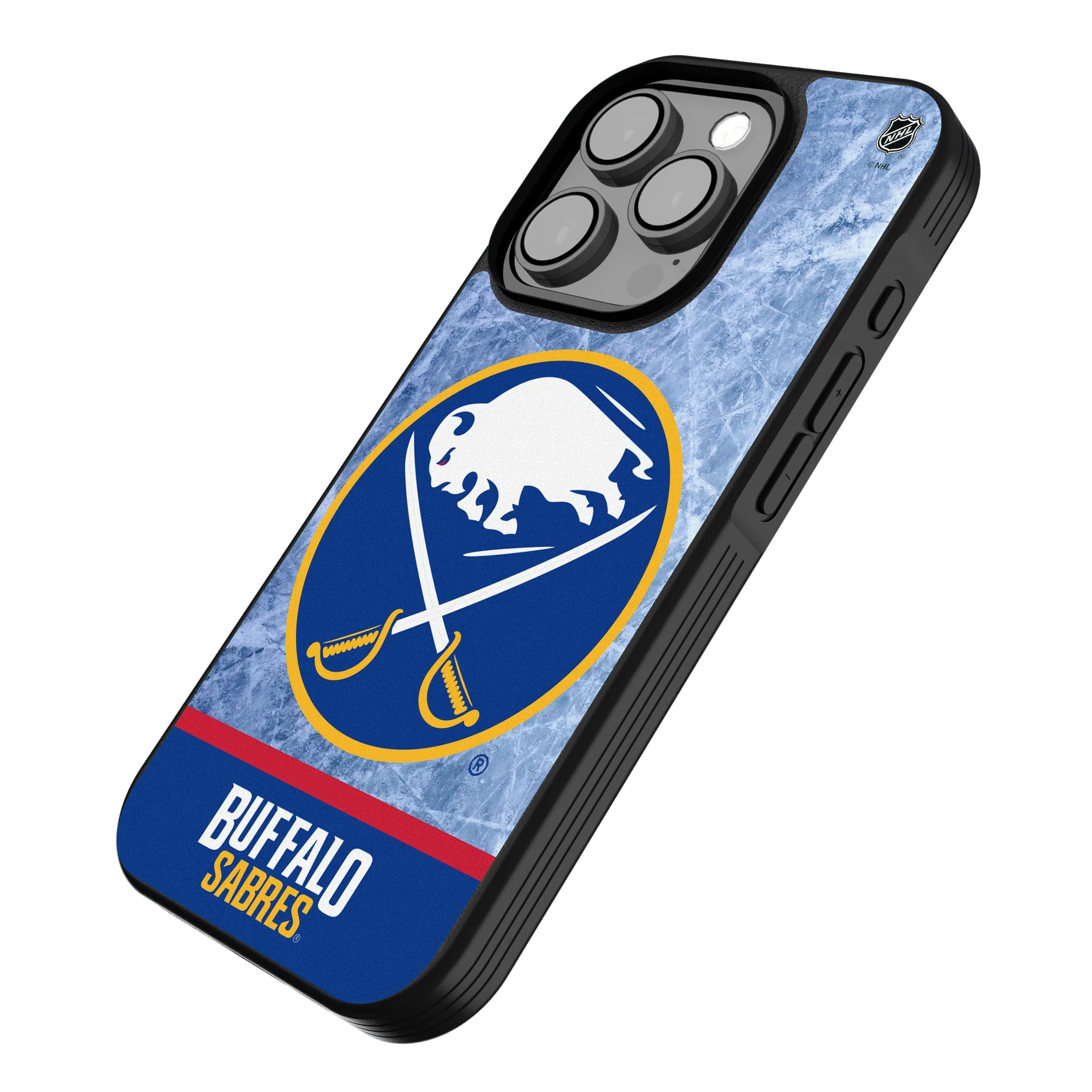 Buffalo Sabres Ice Wordmark iPhone Bump Phone Case for Apple iPhone - Isometric View