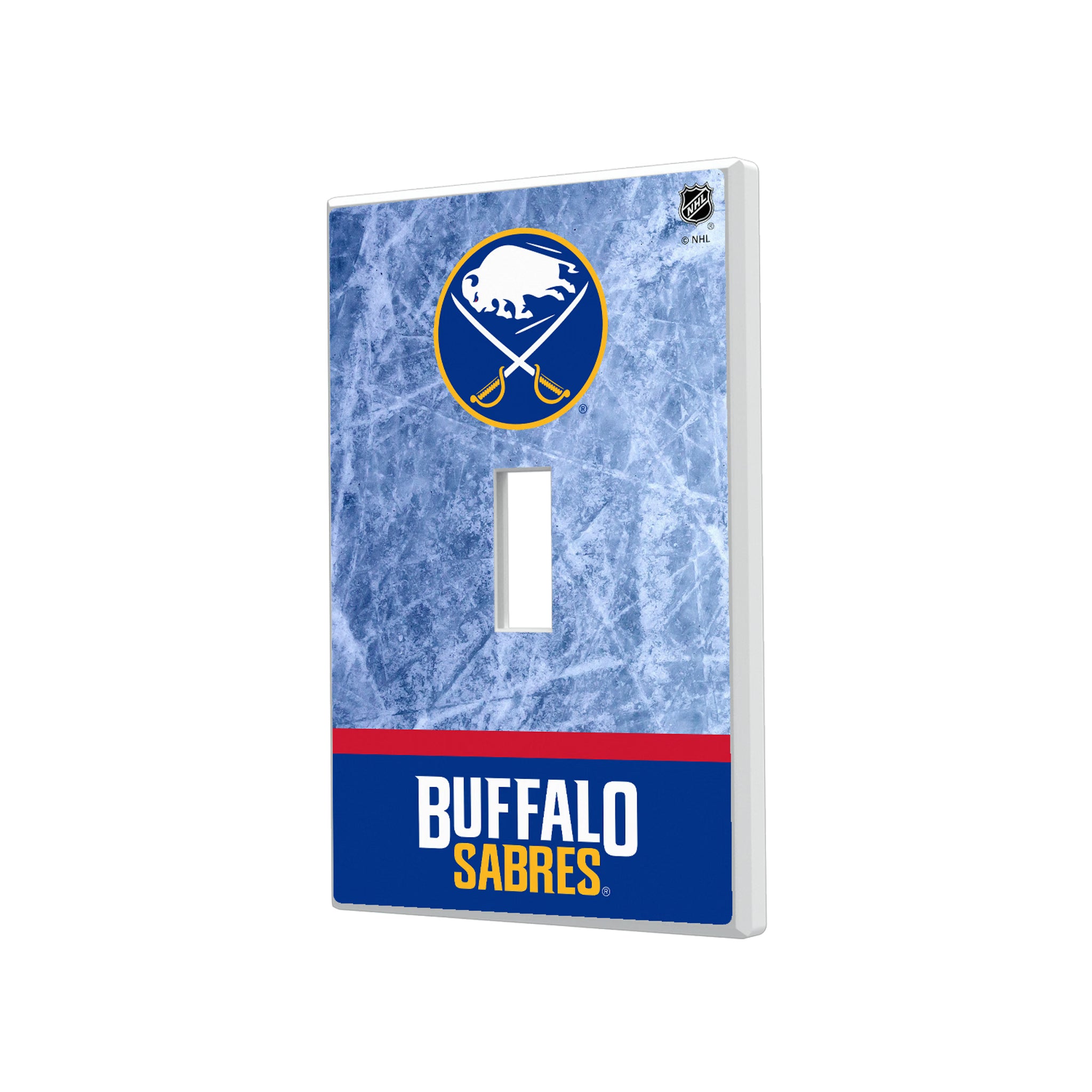 Buffalo Sabres Ice Wordmark Hidden-Screw Light Switch Plate#Style_Single Toggle