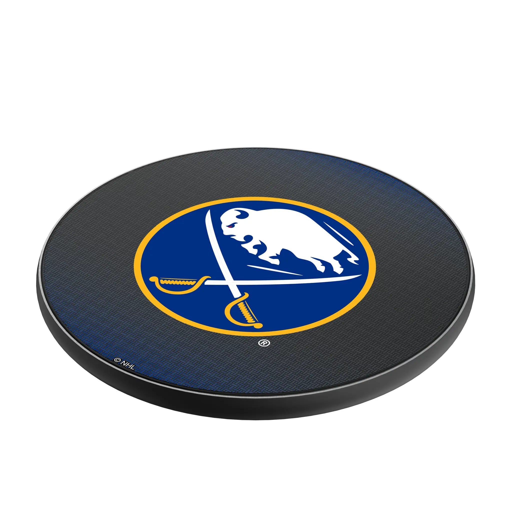 Buffalo Sabres Linen 15-Watt Wireless Charger - Isometric View