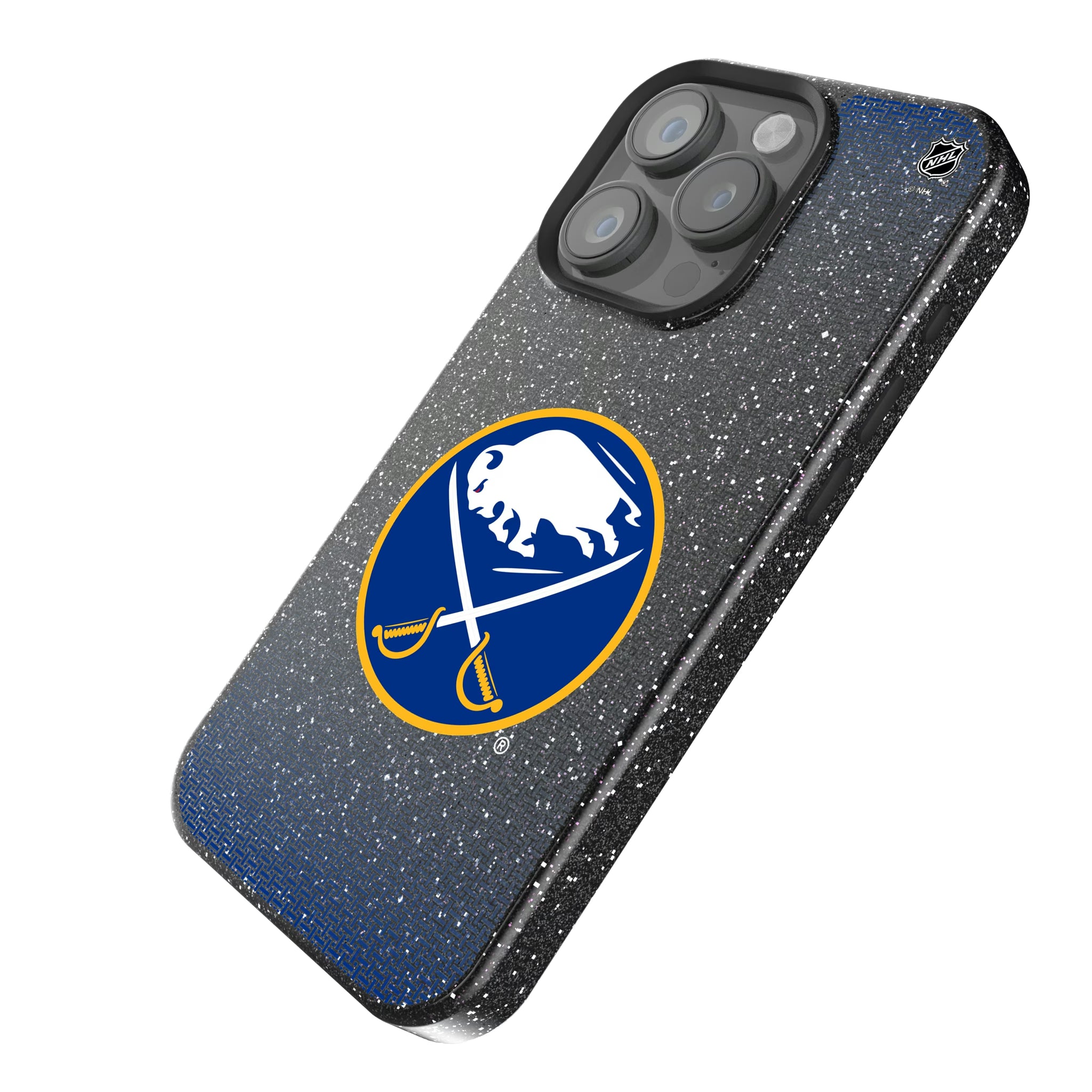Buffalo Sabres Linen iPhone Bling Phone Case for Apple iPhone - Isometric View
