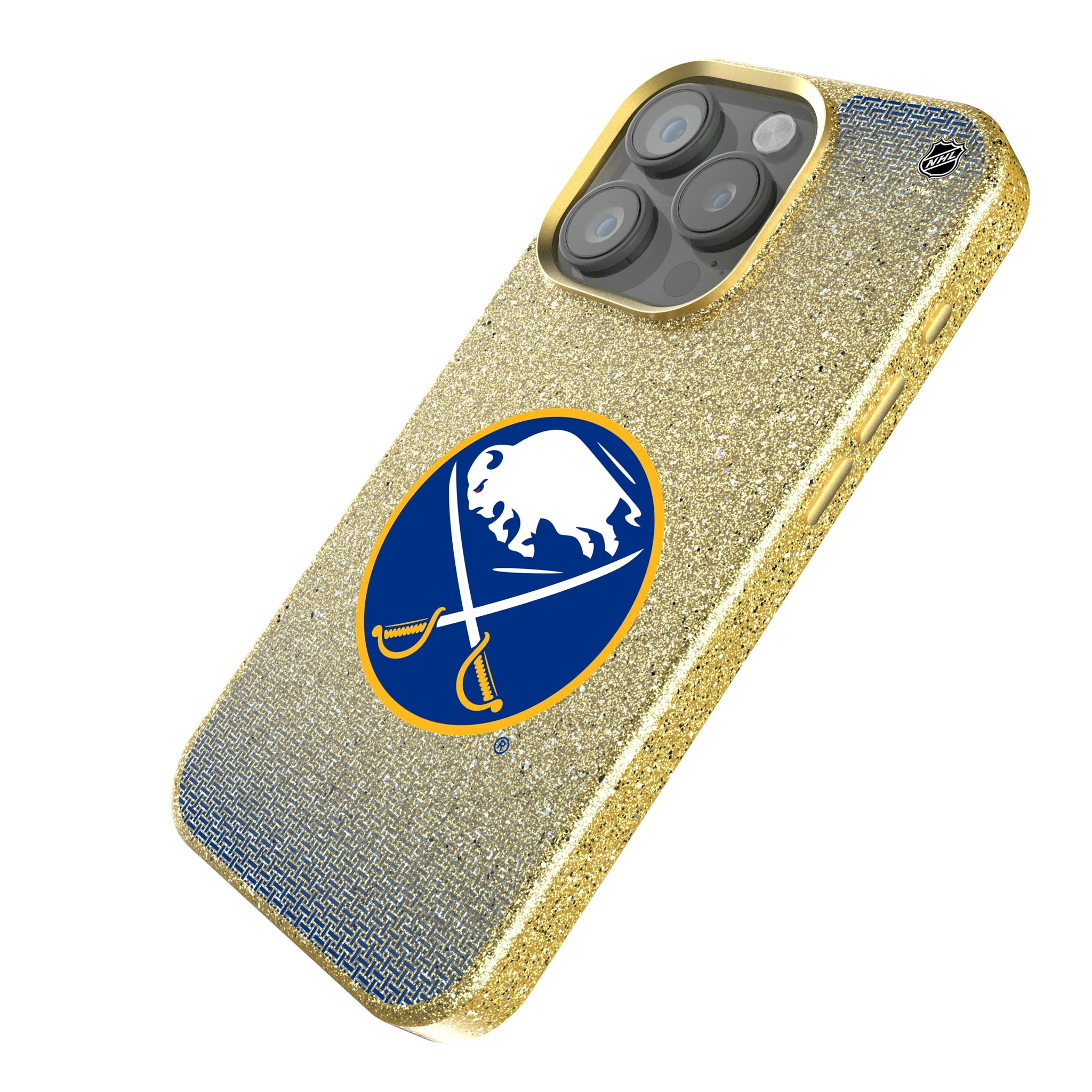 Buffalo Sabres Linen iPhone Bling Phone Case for Apple iPhone - Isometric View