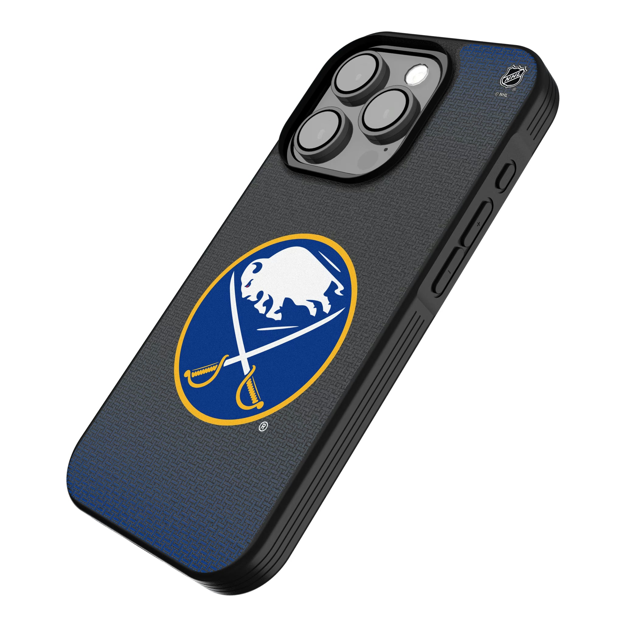 Buffalo Sabres Linen iPhone Bump Phone Case for Apple iPhone - Isometric View