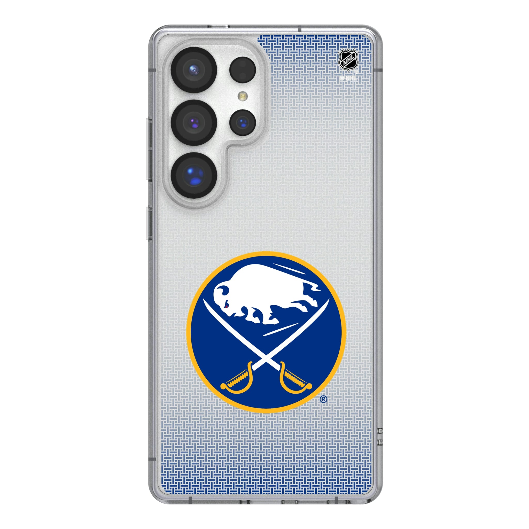 Buffalo Sabres Linen Galaxy Clear Phone Case for Samsung Galaxy