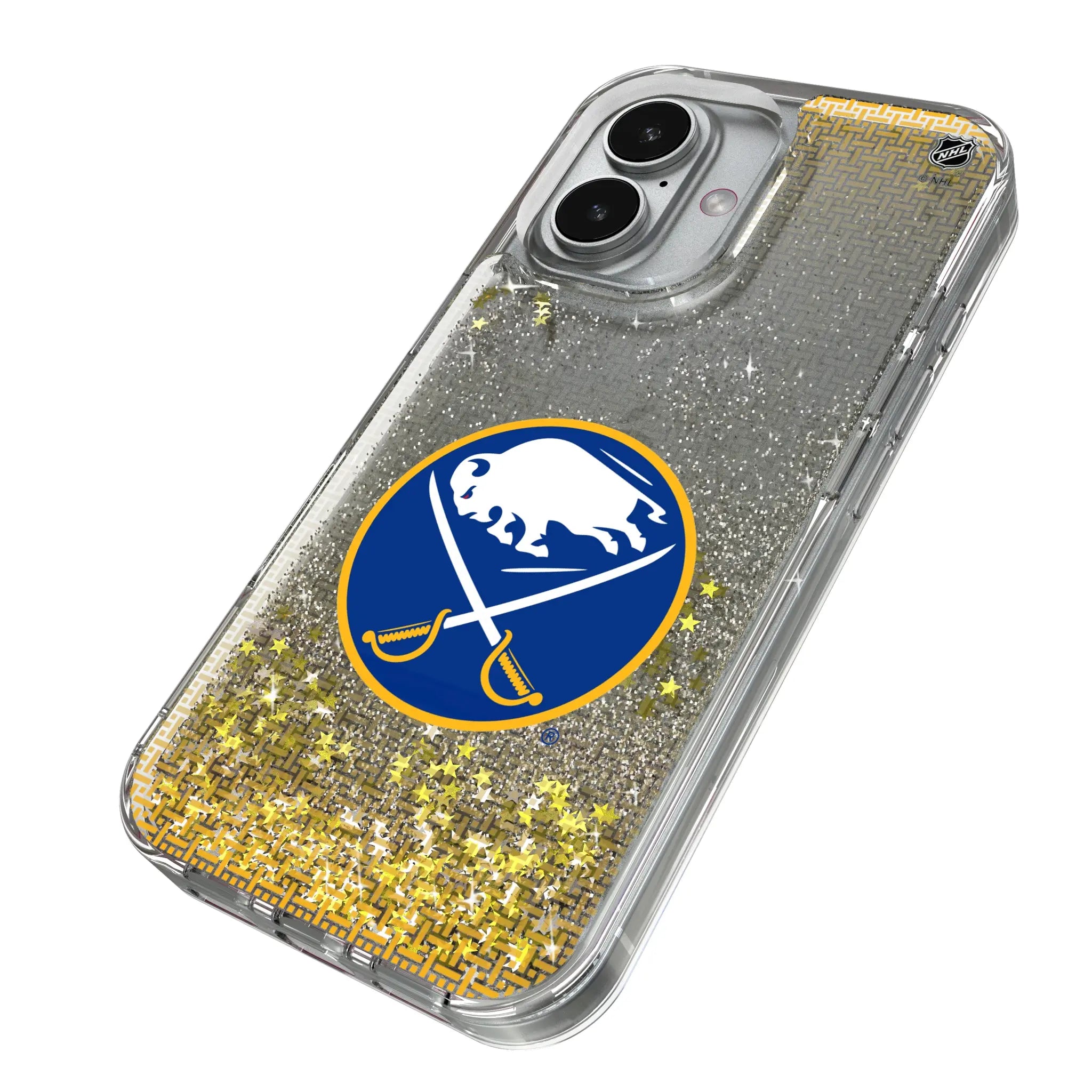Buffalo Sabres Linen iPhone Glitter Phone Case for Apple iPhone - Isometric View