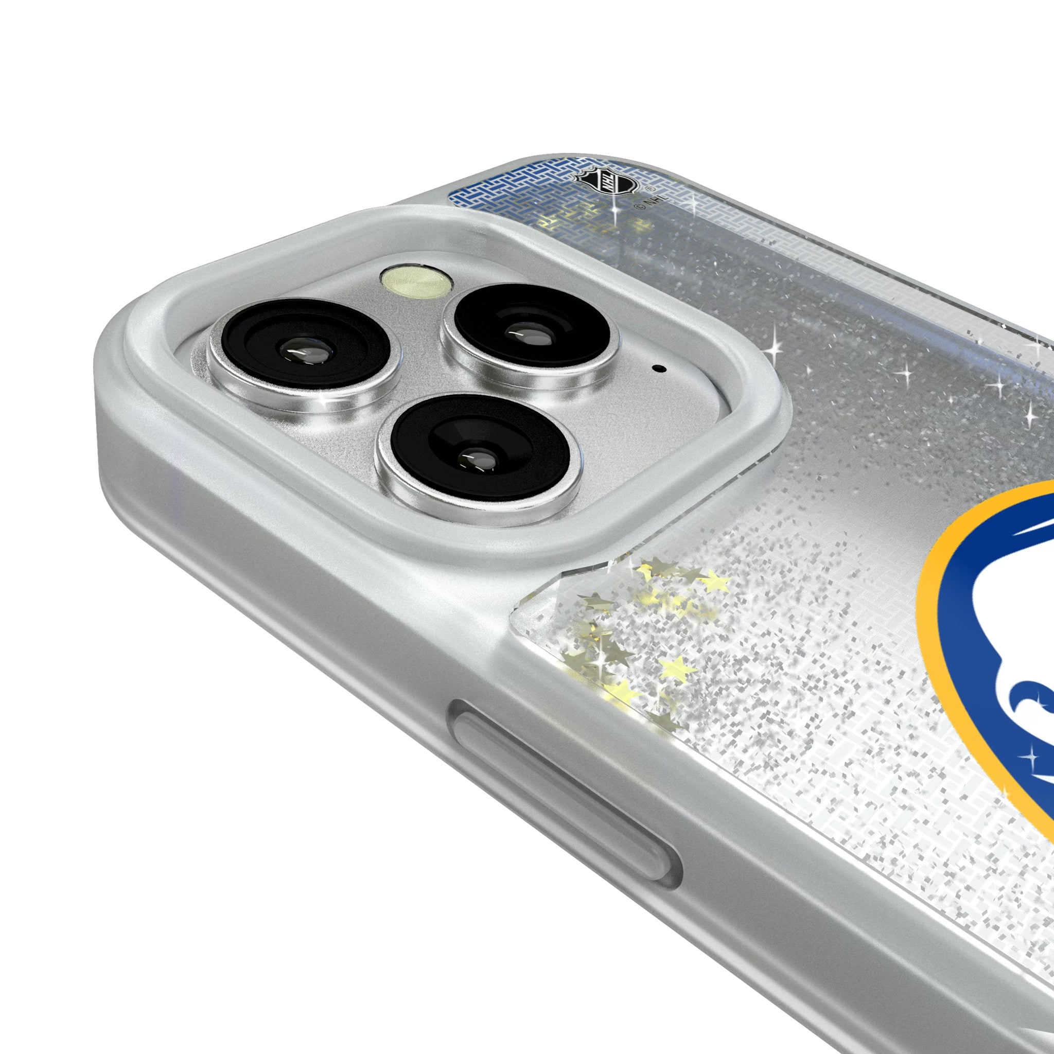 Buffalo Sabres Linen iPhone Glitter Phone Case for Apple iPhone - Detail#Device_iPhone 16 Pro