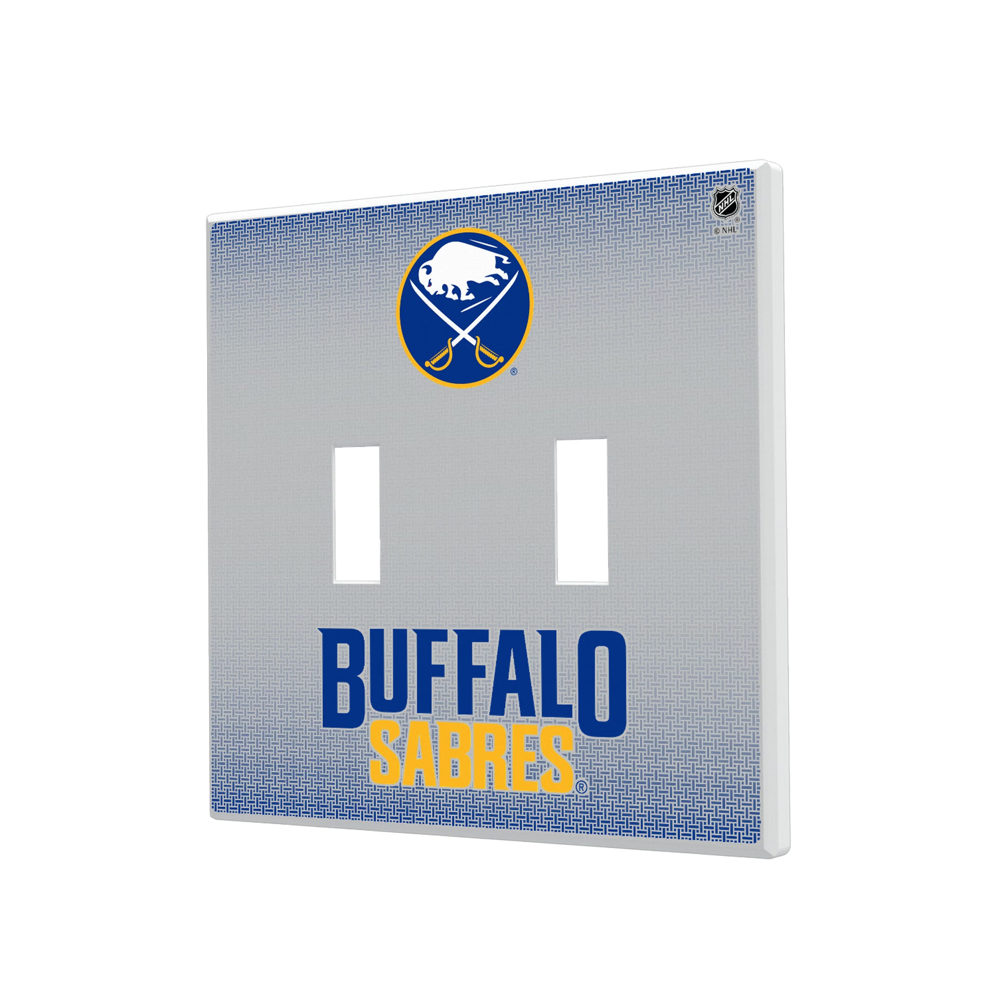 Buffalo Sabres Linen Hidden-Screw Light Switch Plate#Style_Double Toggle