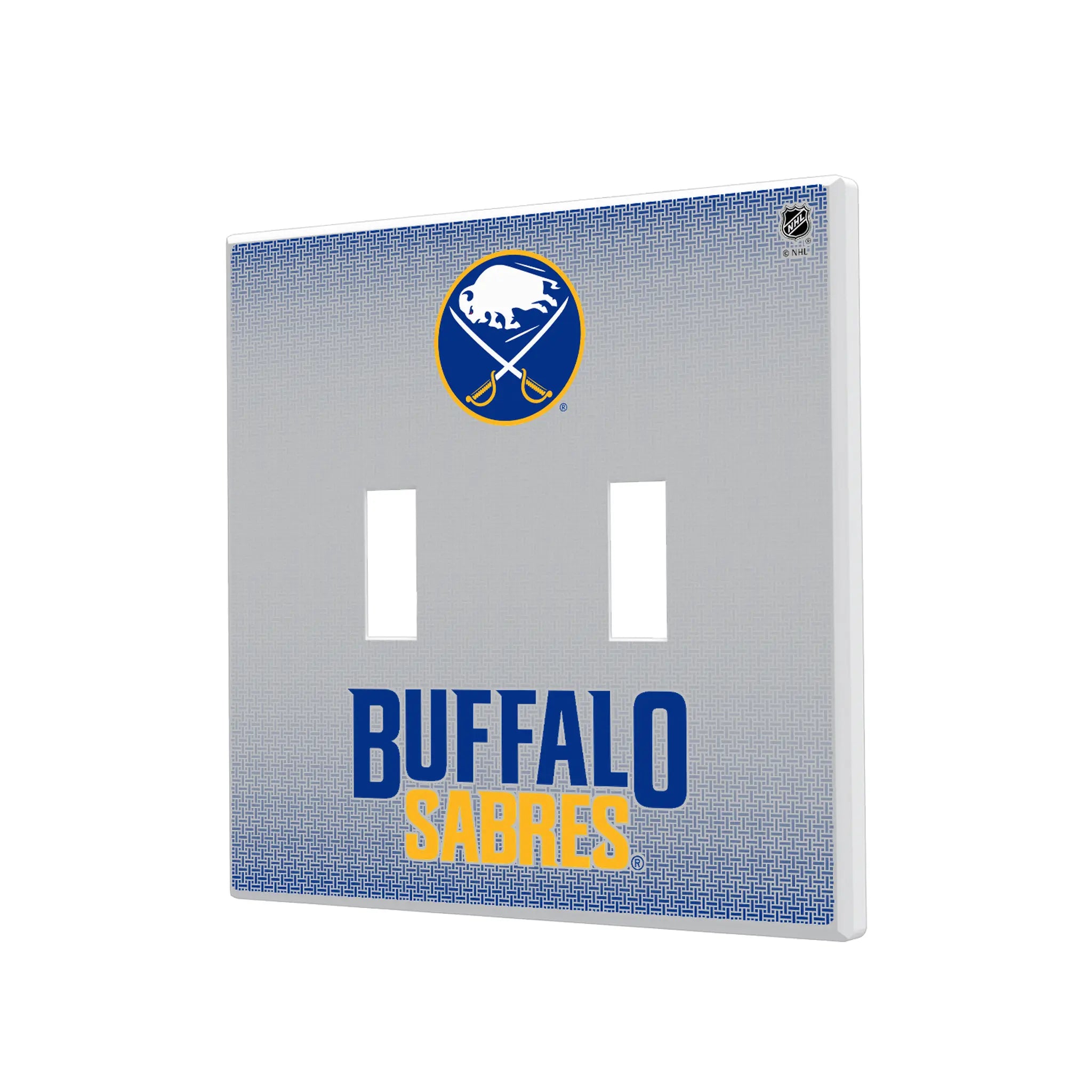 Buffalo Sabres Linen Hidden-Screw Light Switch Plate#Style_Double Toggle