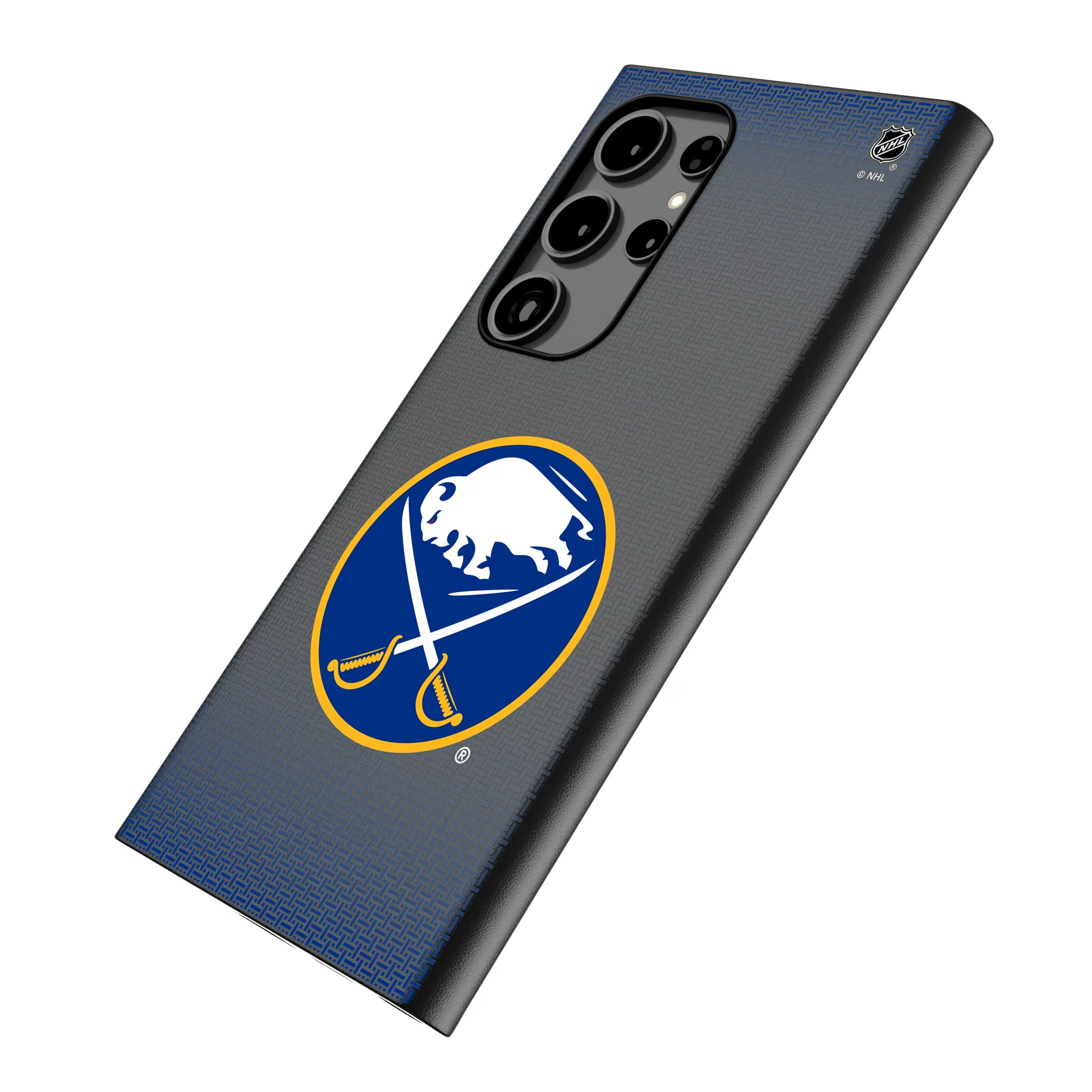 Buffalo Sabres Linen Galaxy MagSafe Compatible Phone Case for Samsung Galaxy - Isometric View