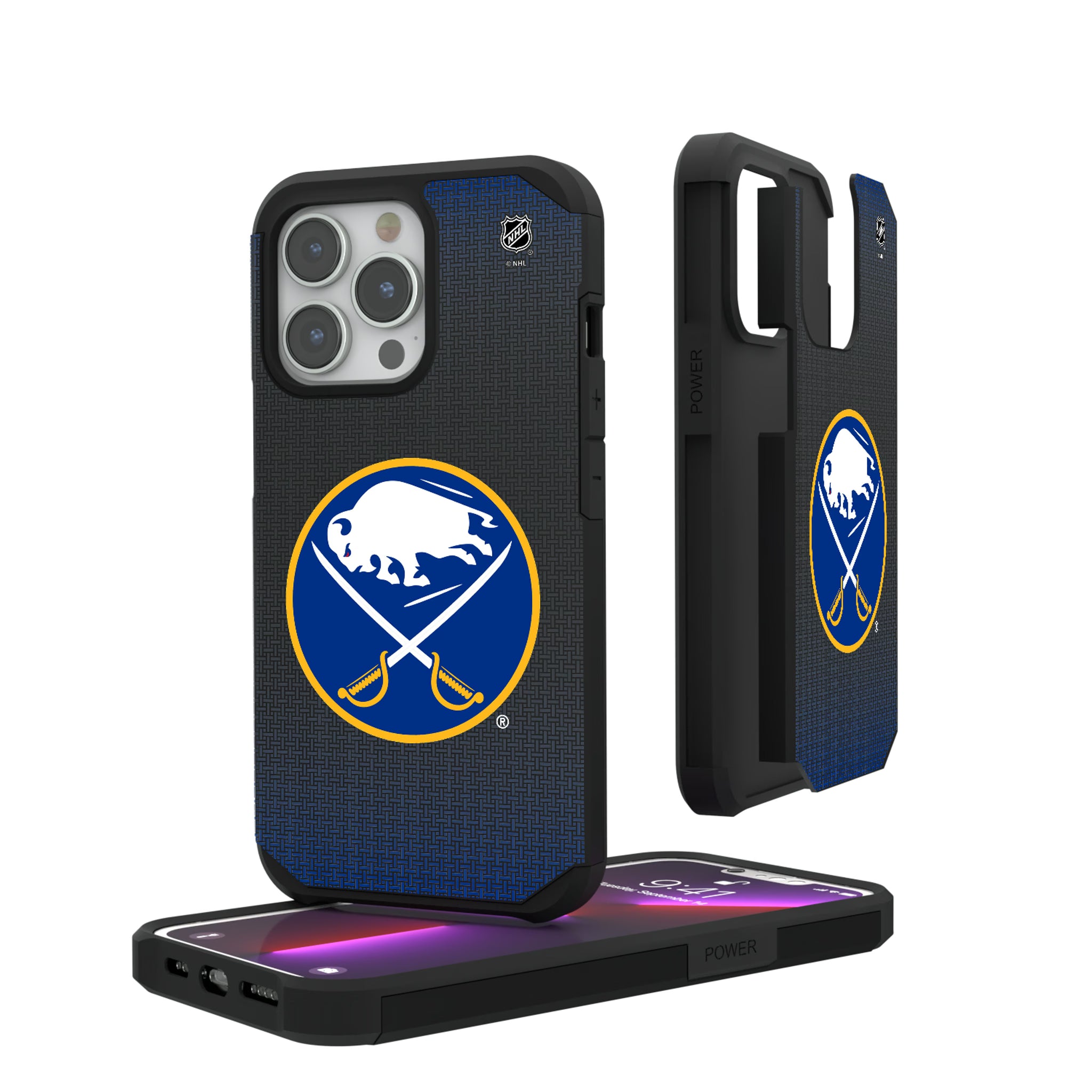 Buffalo Sabres Linen iPhone Rugged Phone Case for Apple iPhone#Device_iPhone 13 Pro