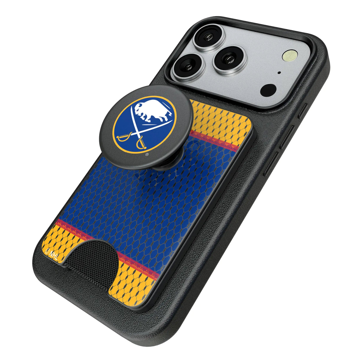 Buffalo Sabres Mesh Popsockets Wallet Magnetic - Isometric View