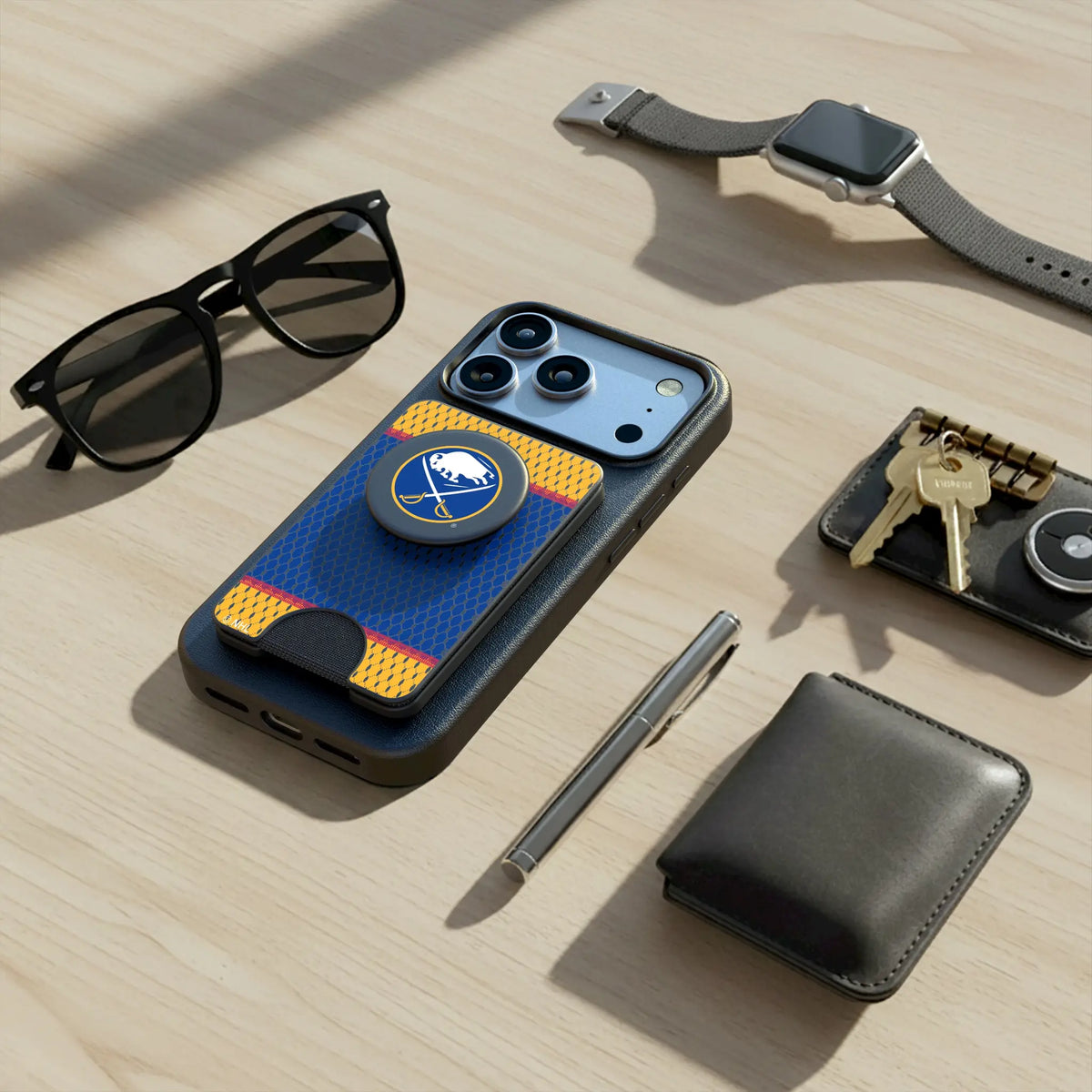 Buffalo Sabres Mesh Popsockets Wallet Magnetic - Lifestyle