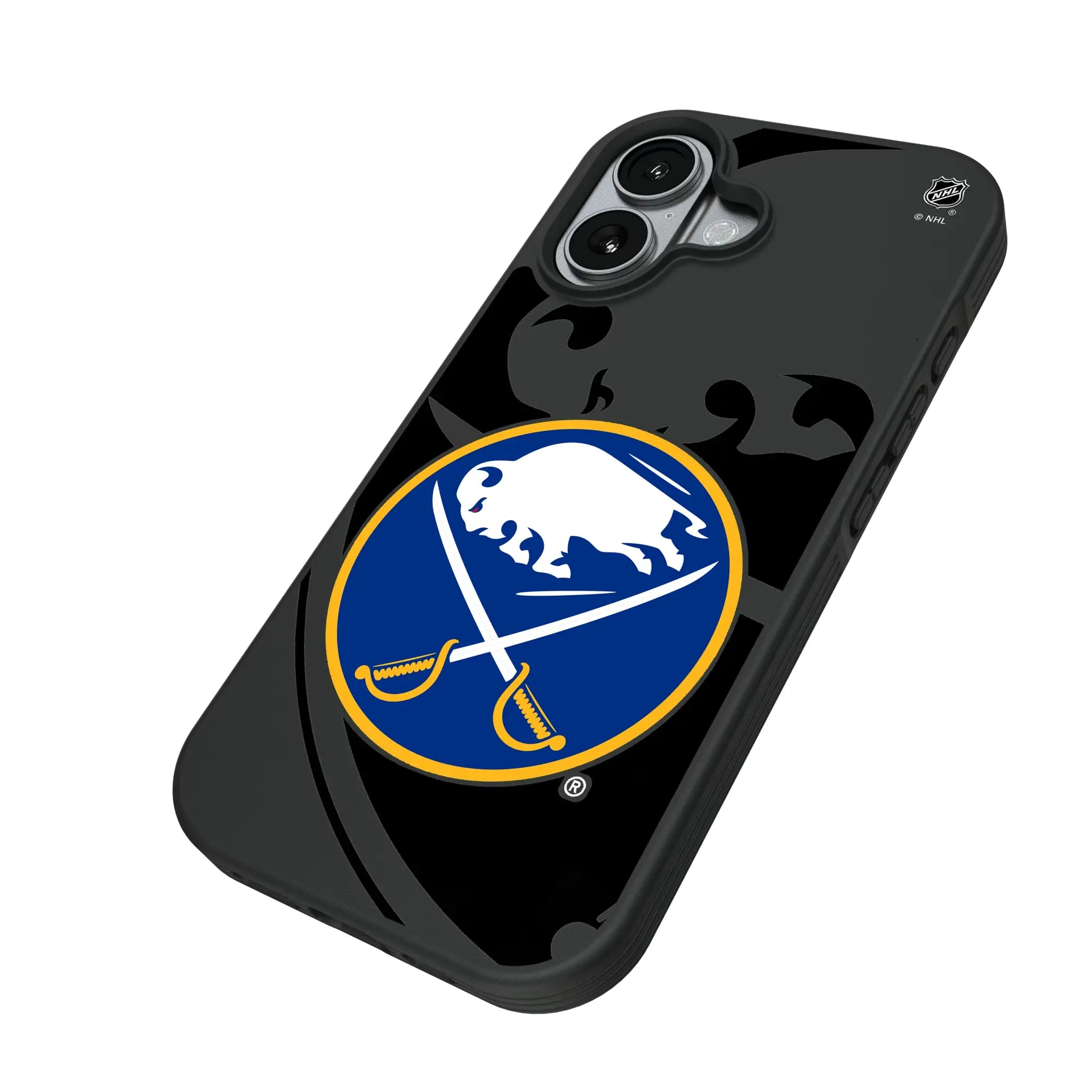 Buffalo Sabres Monocolor Tilt iPhone Bump Phone Case for Apple iPhone - Isometric View#Device_iPhone 17