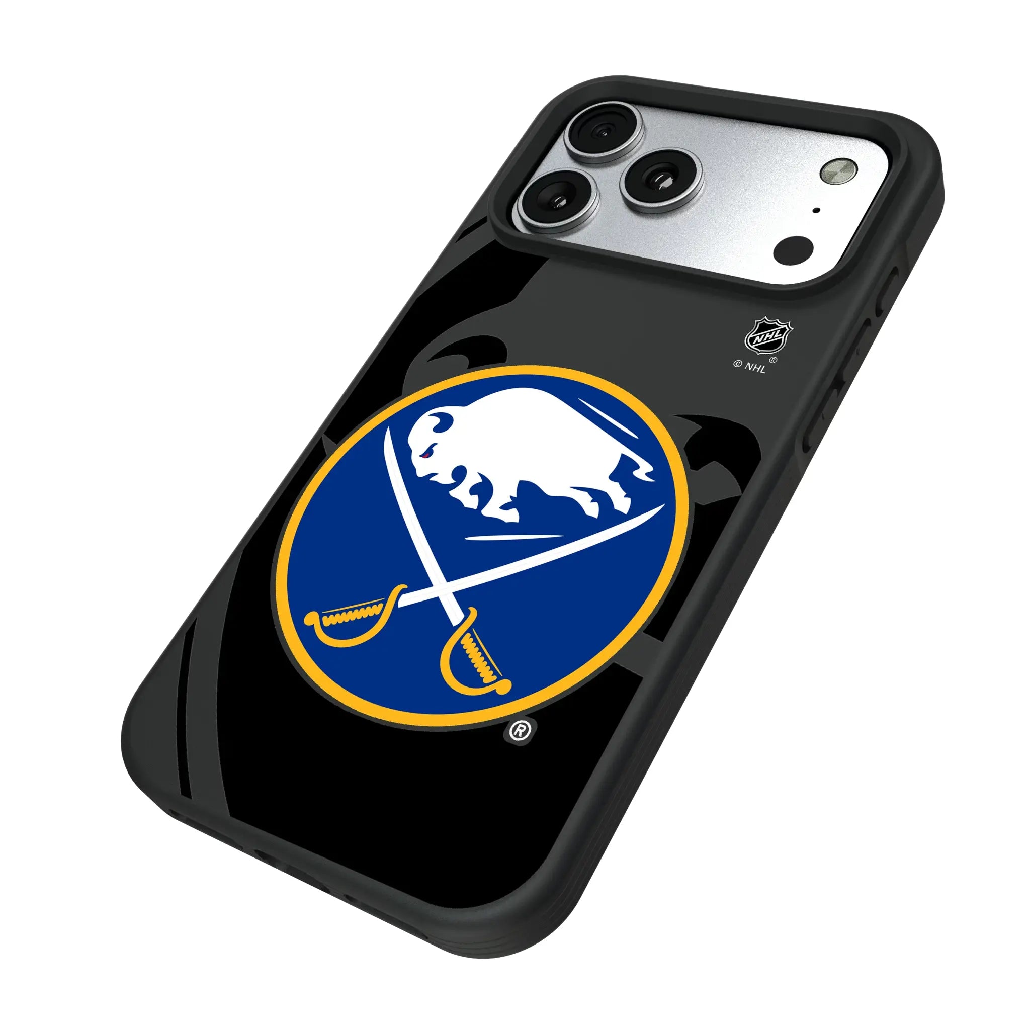 Buffalo Sabres Monocolor Tilt iPhone Bump Phone Case for Apple iPhone - Isometric View#Device_iPhone 17 Pro Max