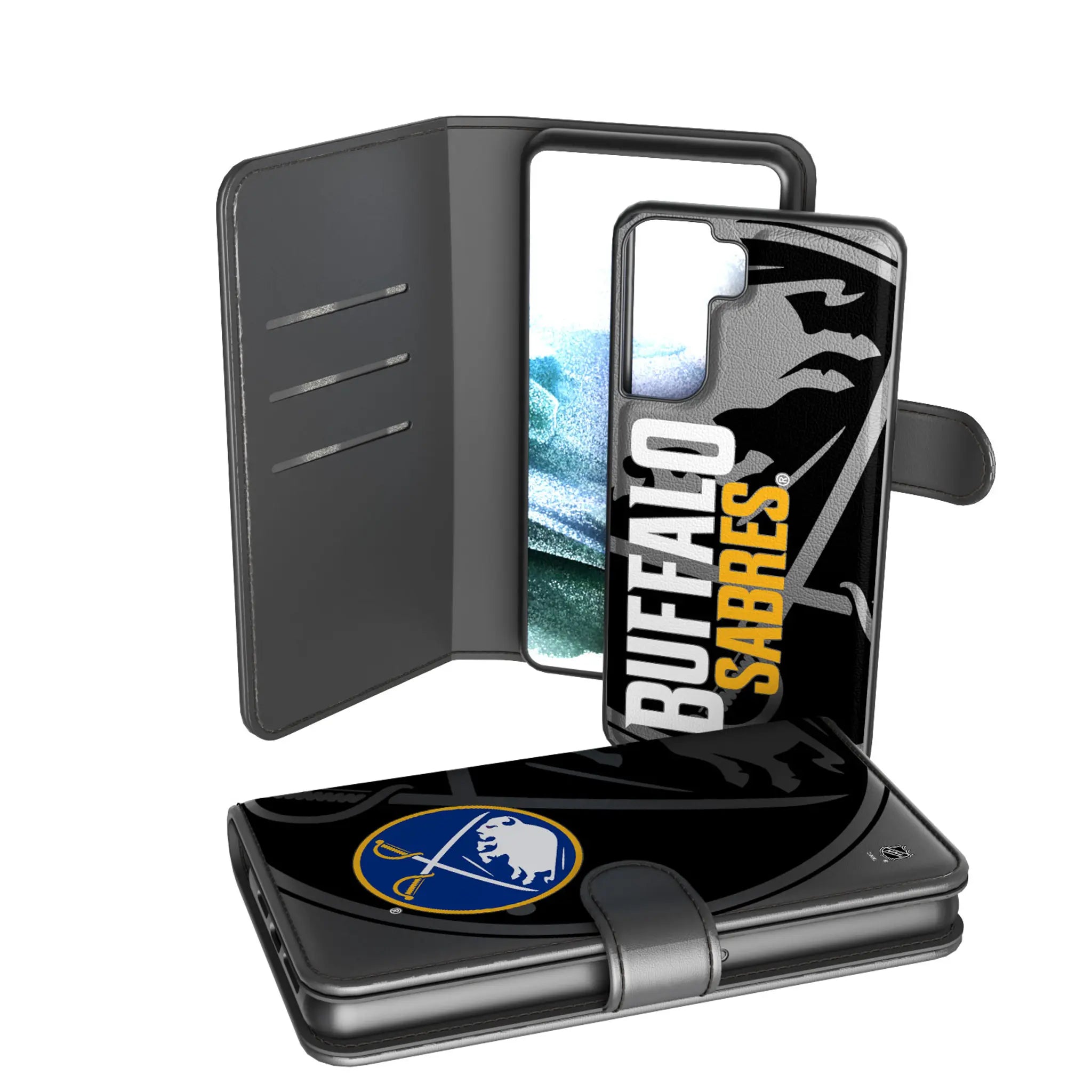 Buffalo Sabres Monocolor Tilt Galaxy Wallet Phone Case for Samsung Galaxy
