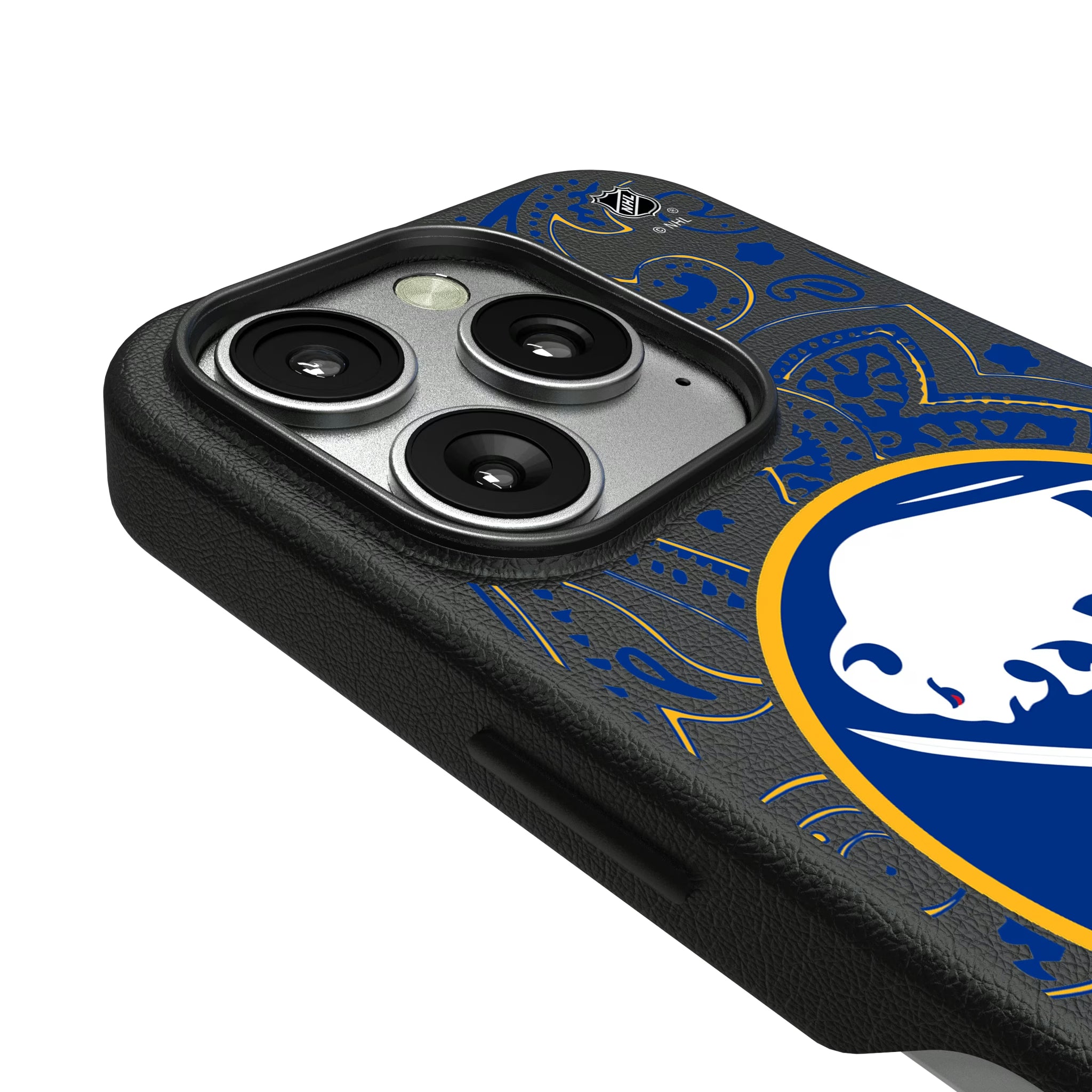 Buffalo Sabres Paisley iPhone MagSafe Compatible Phone Case for Apple iPhone - Detail