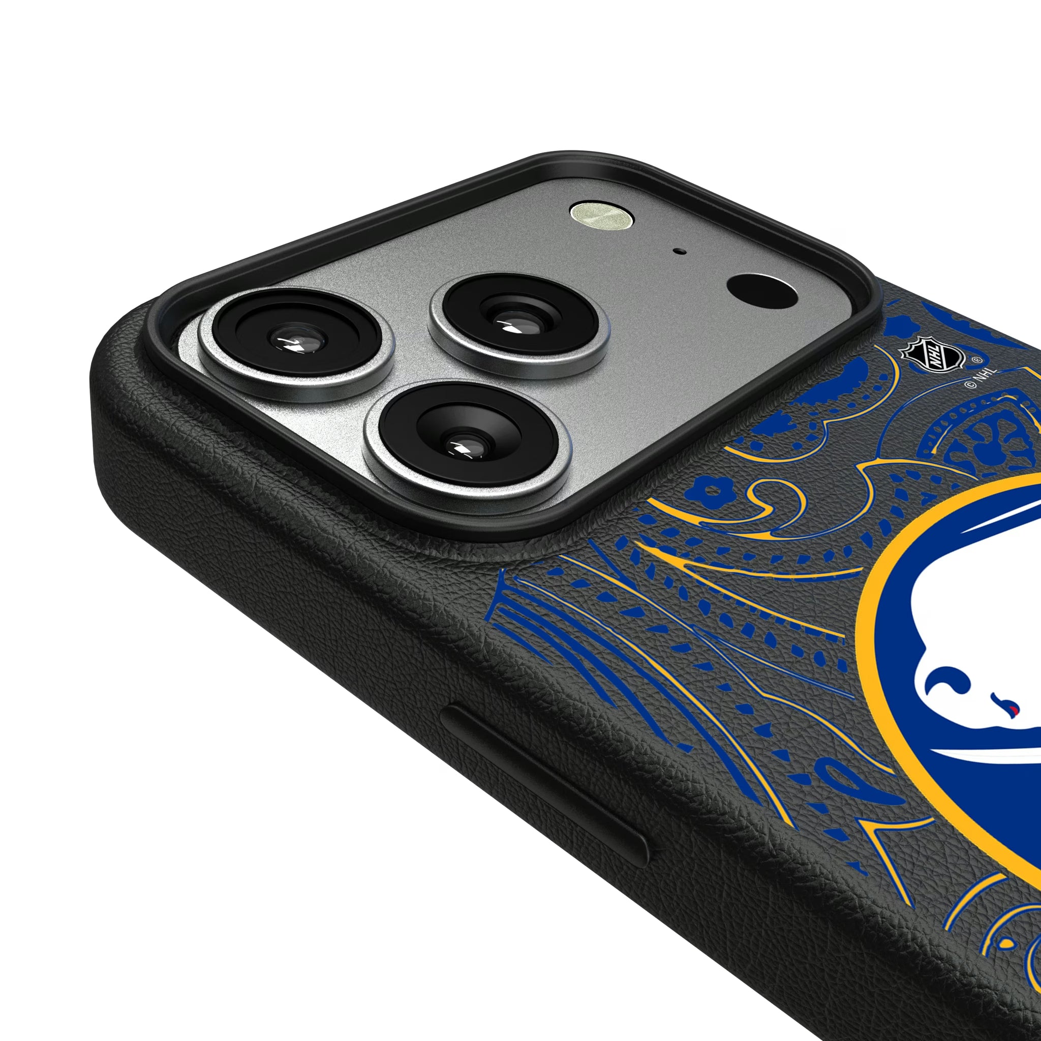 Buffalo Sabres Paisley iPhone MagSafe Compatible Phone Case for Apple iPhone - Detail#Device_iPhone 17 Pro