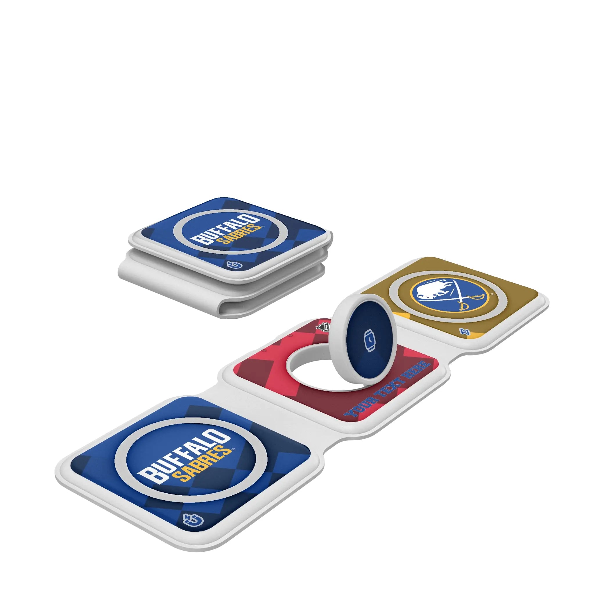 Buffalo Sabres Personalized Color Block Foldable 3 in 1 Charger