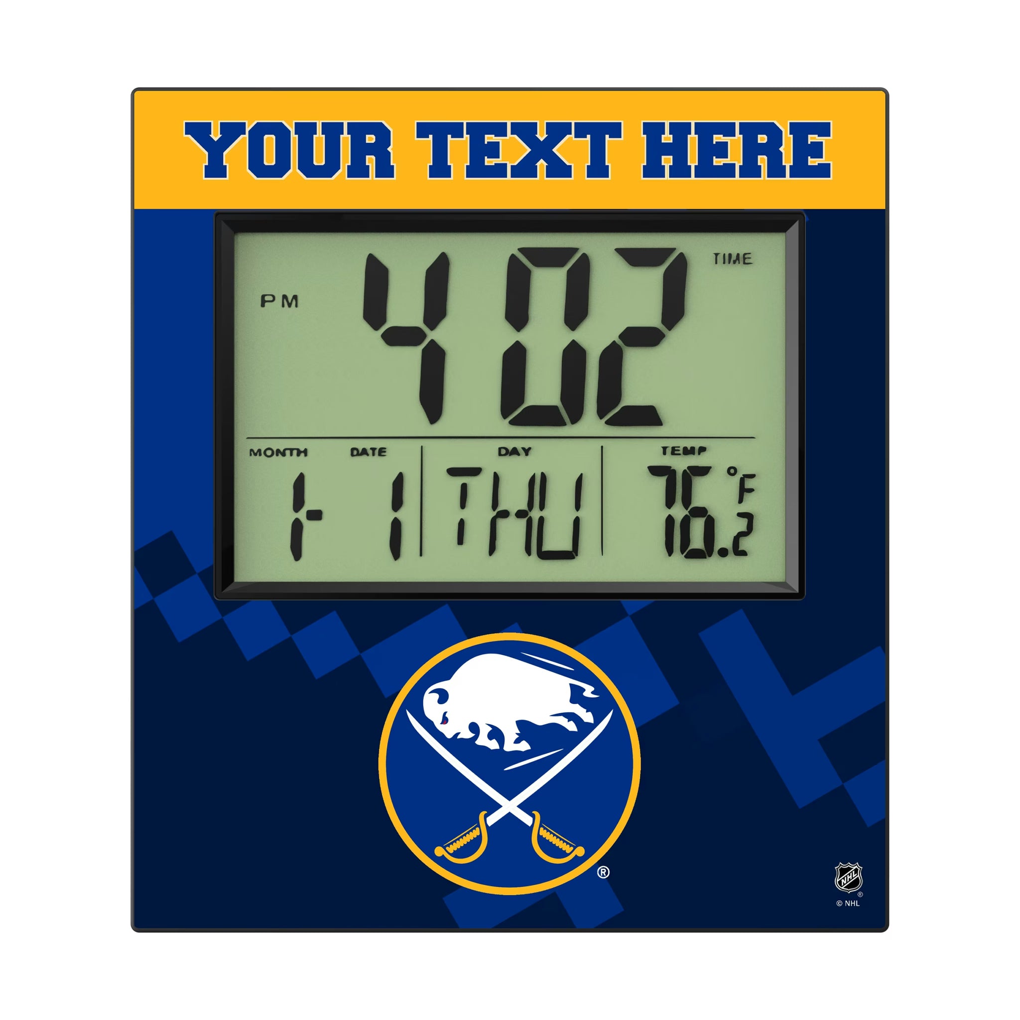Buffalo Sabres Personalized Color Block Wall Clock