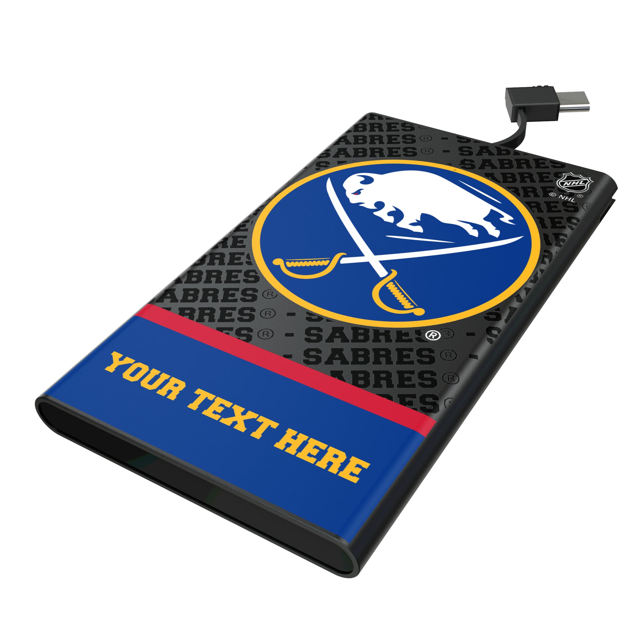Buffalo Sabres Personalized EndZone Plus 5000mAh Flat Powerbank