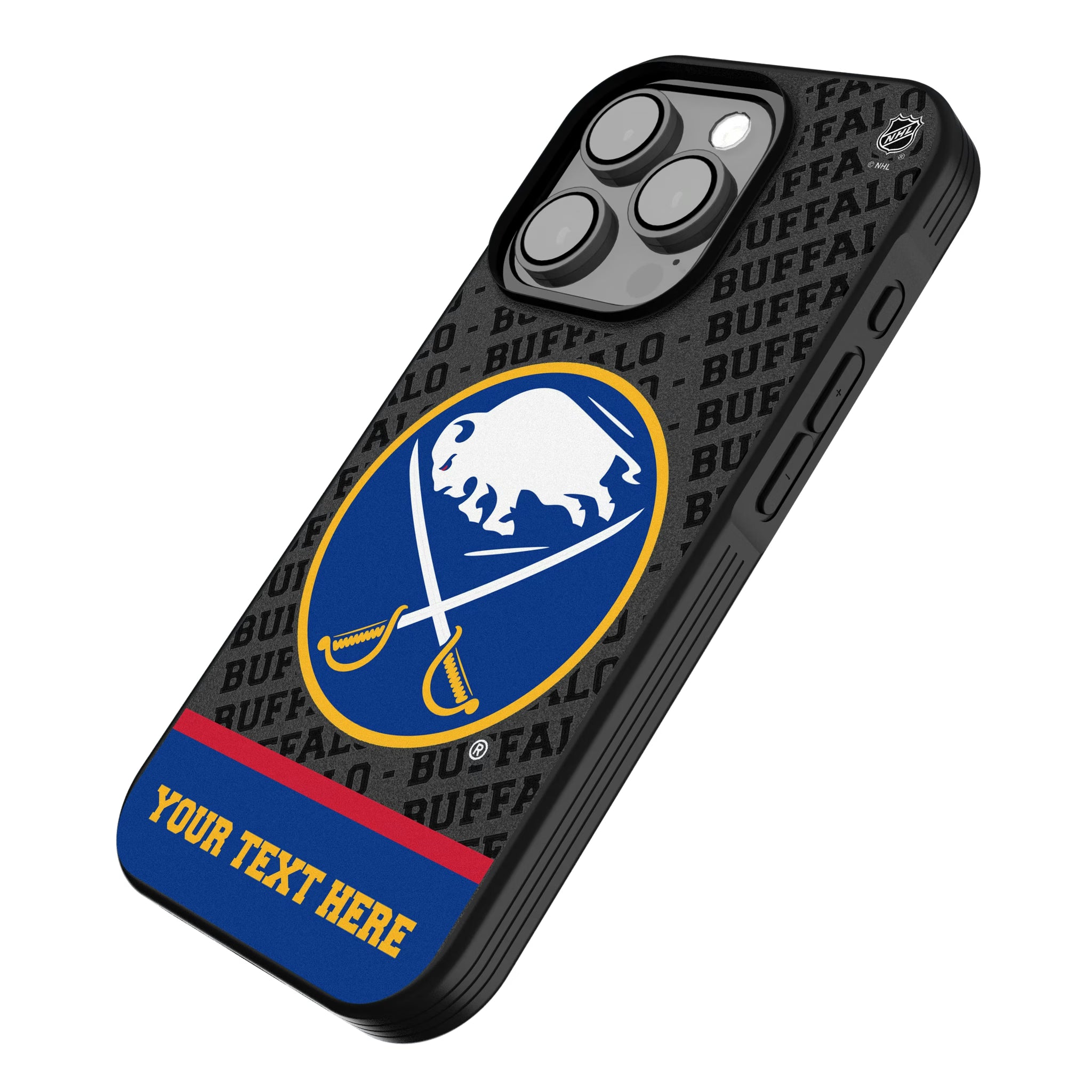Buffalo Sabres Personalized EndZone Plus iPhone Bump Phone Case for Apple iPhone - Isometric View