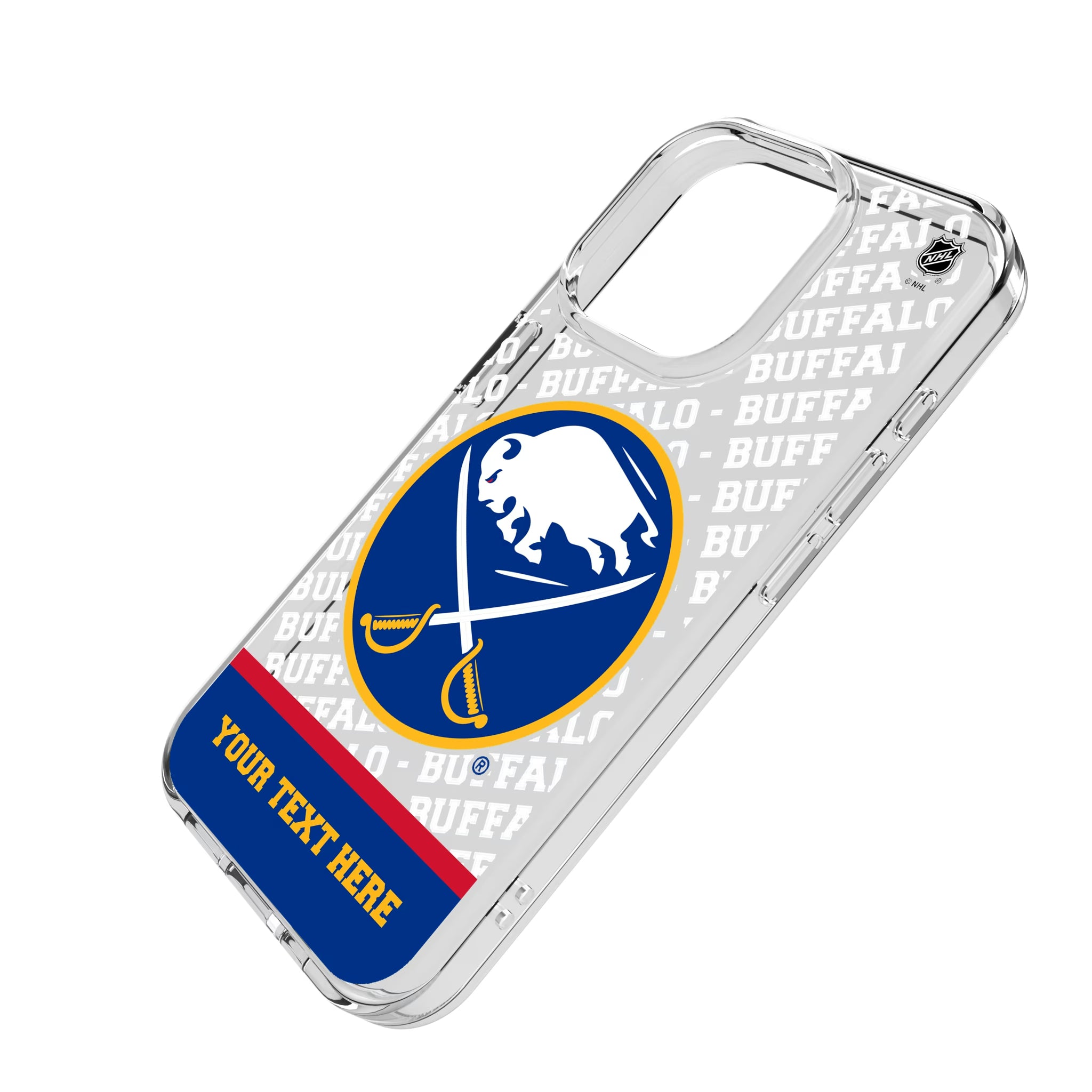 Buffalo Sabres Personalized EndZone Plus iPhone Clear Phone Case for Apple iPhone - Isometric View