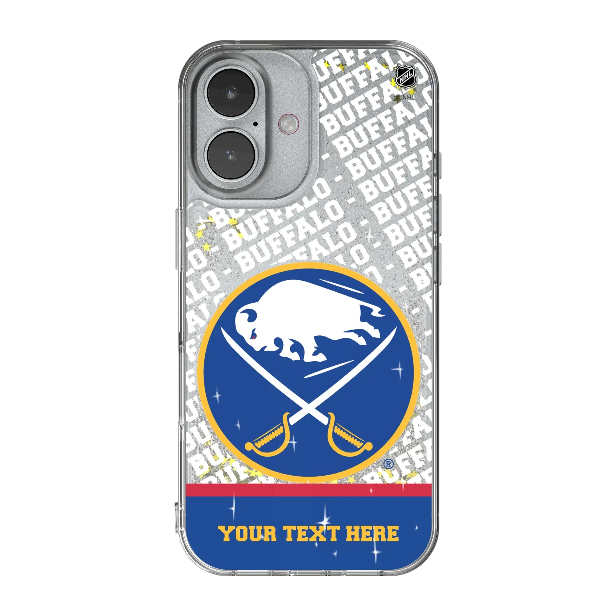 Buffalo Sabres Personalized EndZone Plus iPhone Glitter Phone Case for Apple iPhone