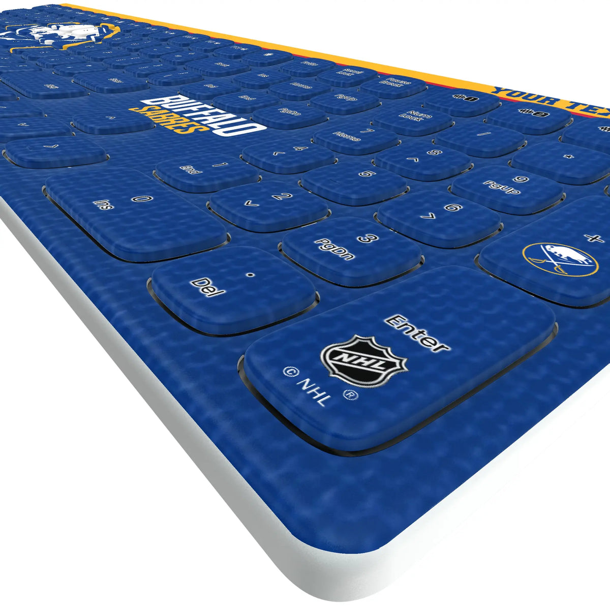 Buffalo Sabres Personalized Endzone Solid KKB605 Curved Wireless Keyboard - Detail