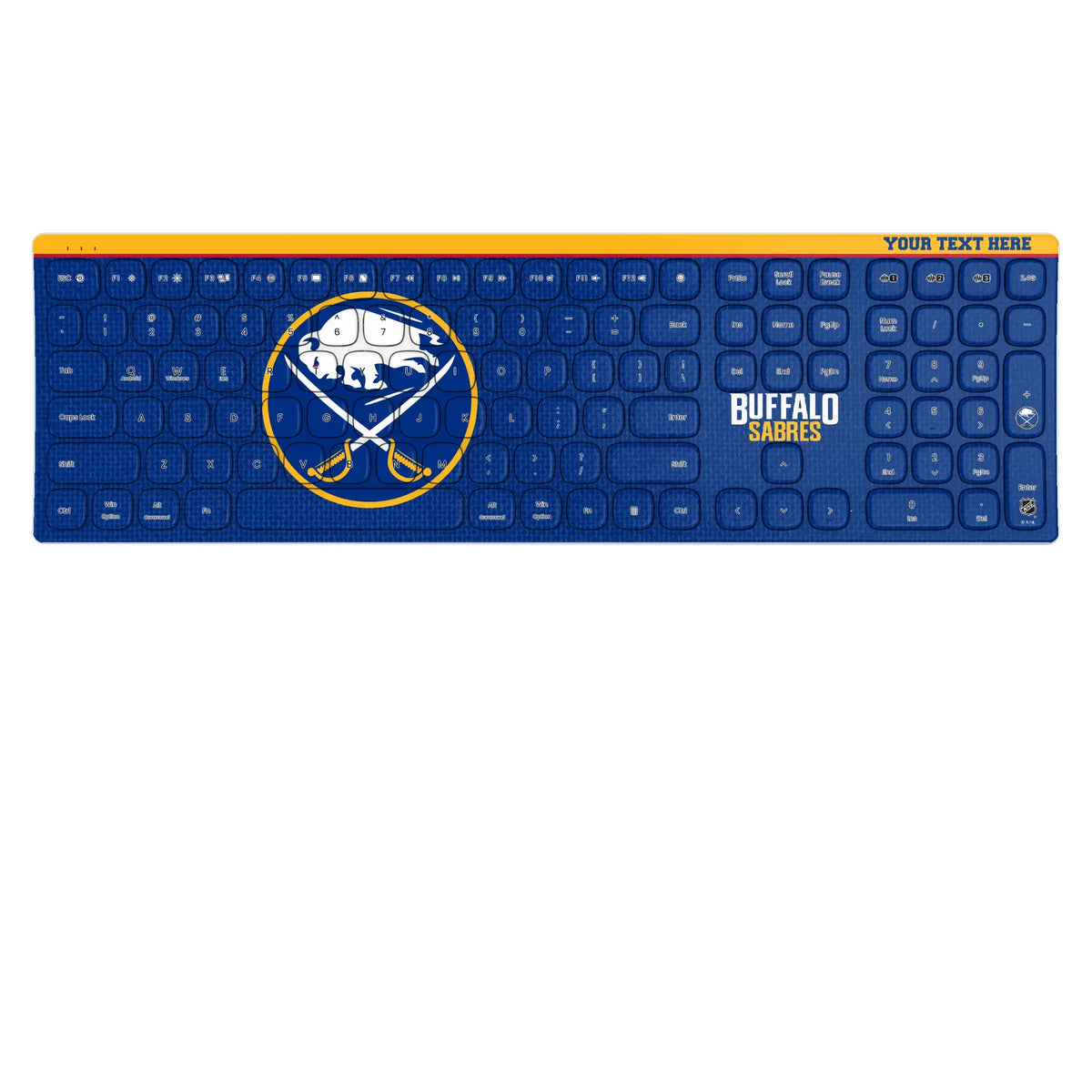 Buffalo Sabres Personalized Endzone Solid KKB605 Curved Wireless Keyboard