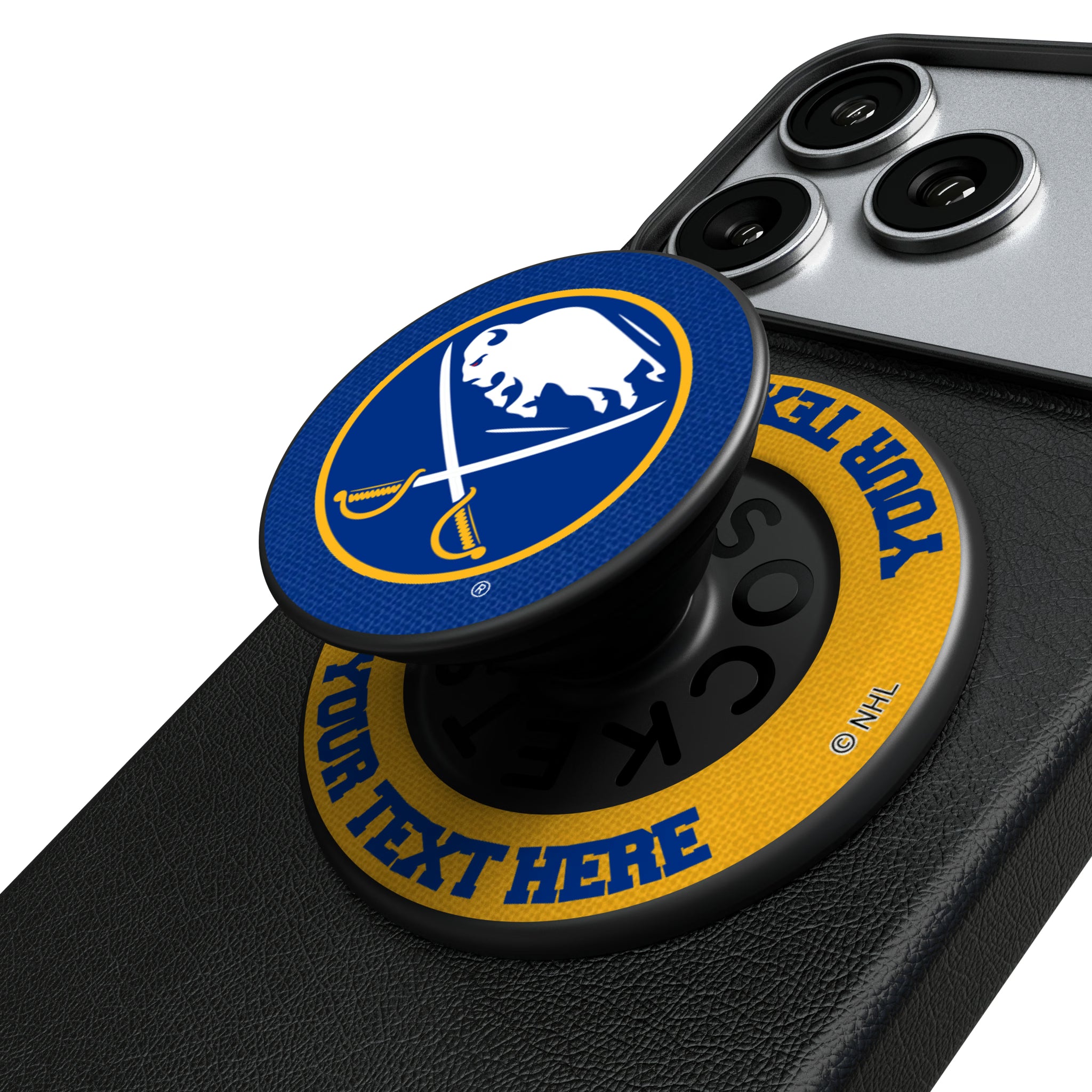 Buffalo Sabres Personalized Endzone Solid Popsockets Round Magnetic