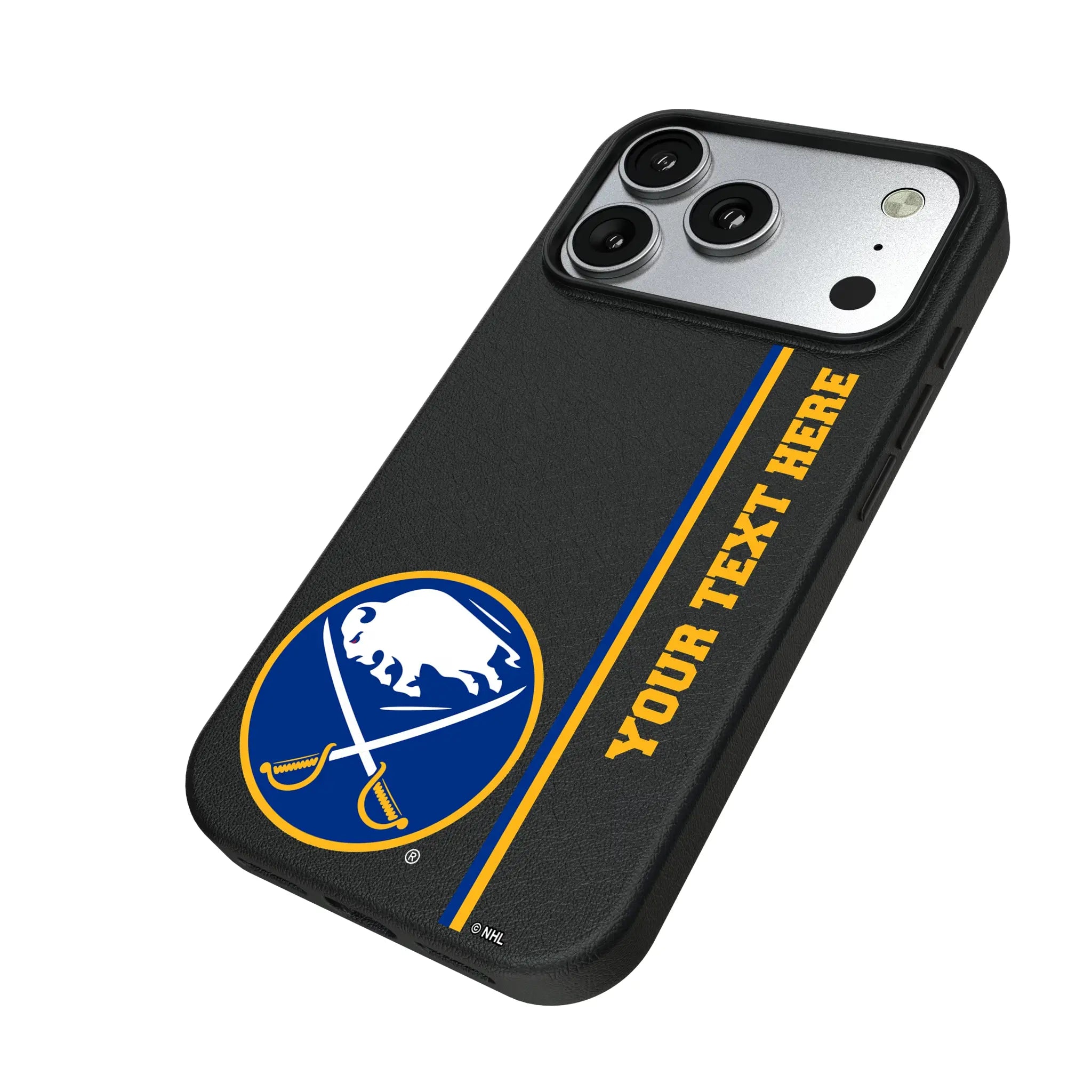 Buffalo Sabres Personalized Sidebard iPhone MagSafe Compatible Phone Case for Apple iPhone - Isometric View#Device_iPhone 17 Pro