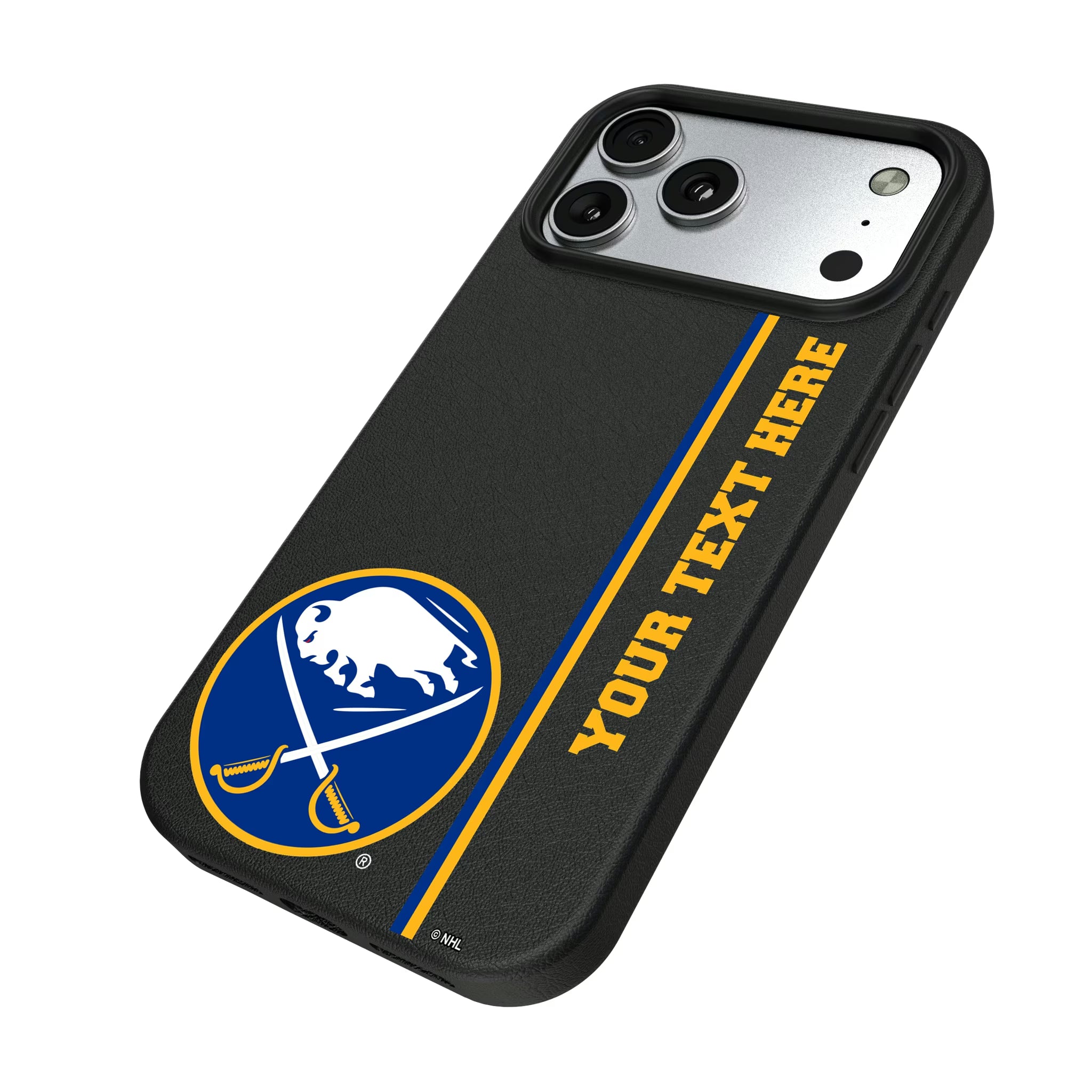 Buffalo Sabres Personalized Sidebard iPhone MagSafe Compatible Phone Case for Apple iPhone - Isometric View#Device_iPhone 17 Pro Max