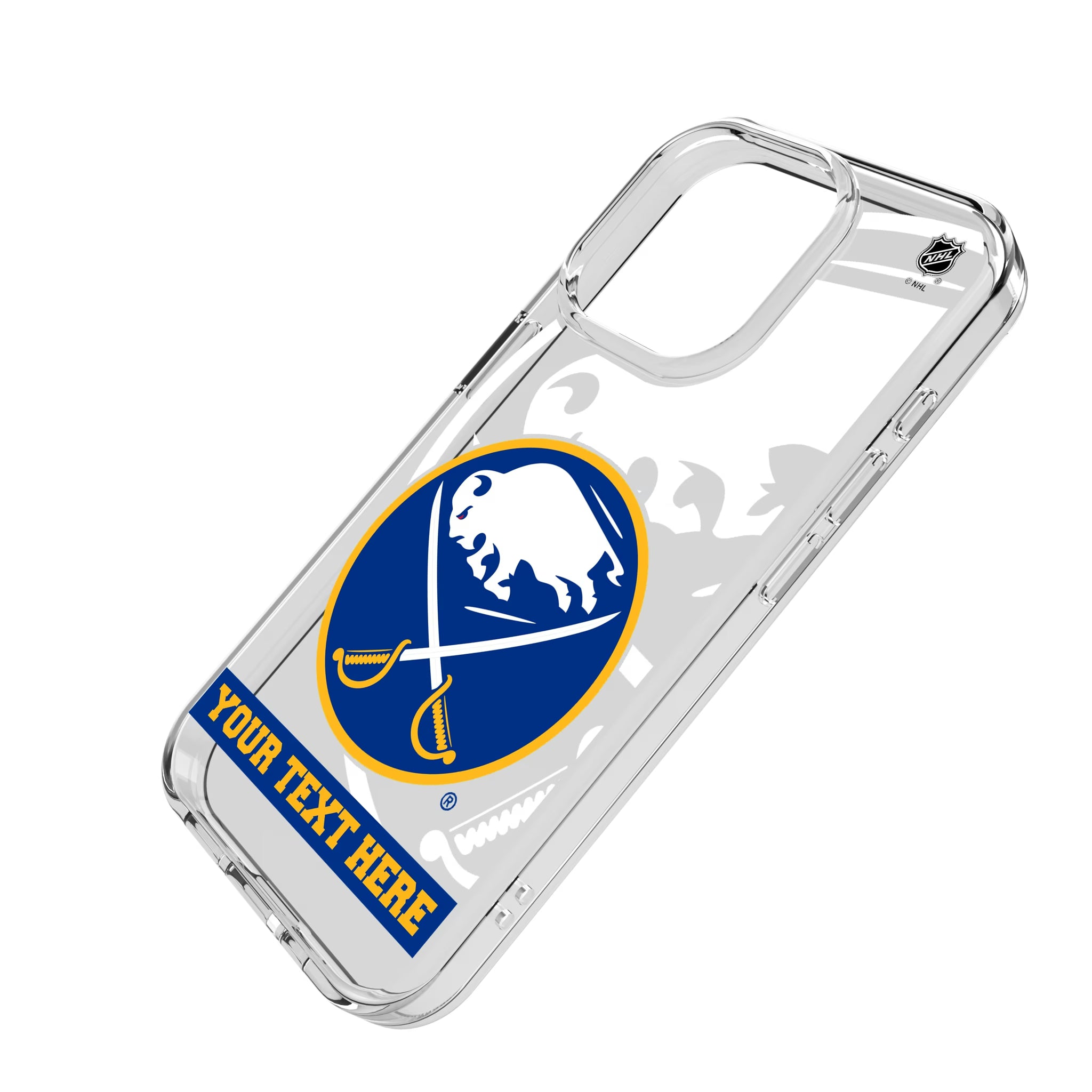 Buffalo Sabres Personalized Tilt iPhone Clear Phone Case for Apple iPhone - Isometric View