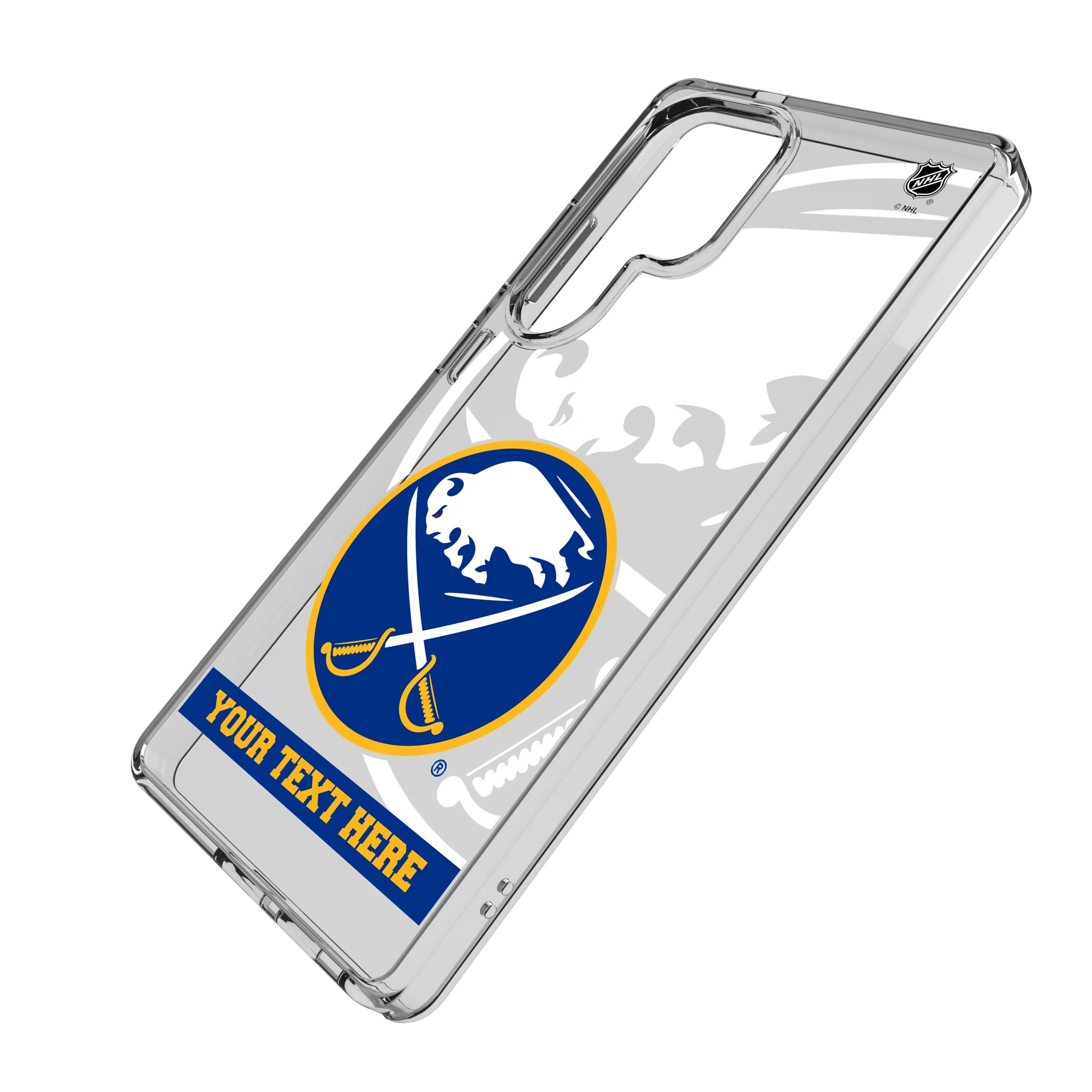 Buffalo Sabres Personalized Tilt Galaxy Clear Phone Case for Samsung Galaxy - Isometric View