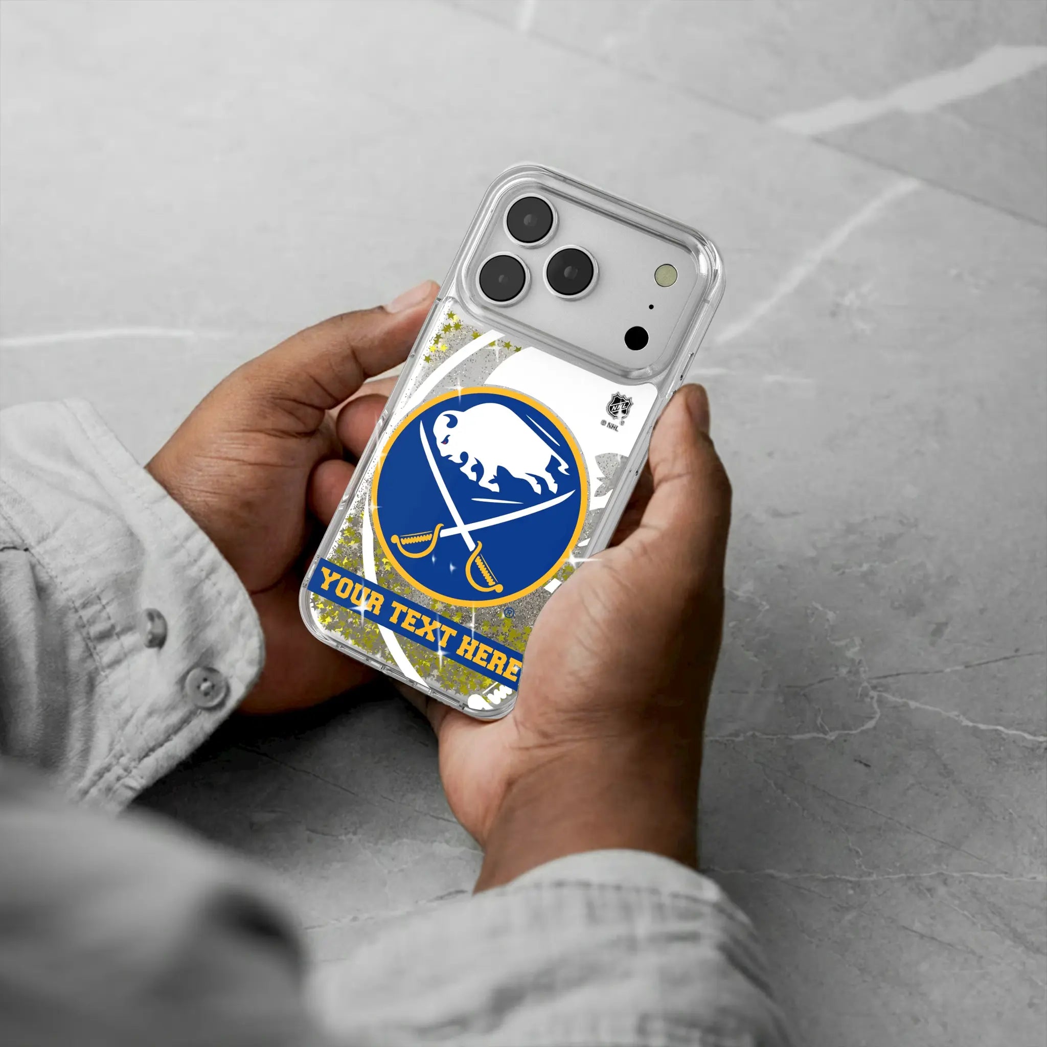 Buffalo Sabres Personalized Tilt iPhone Glitter Phone Case for Apple iPhone - Lifestyle#Device_iPhone 17 Pro