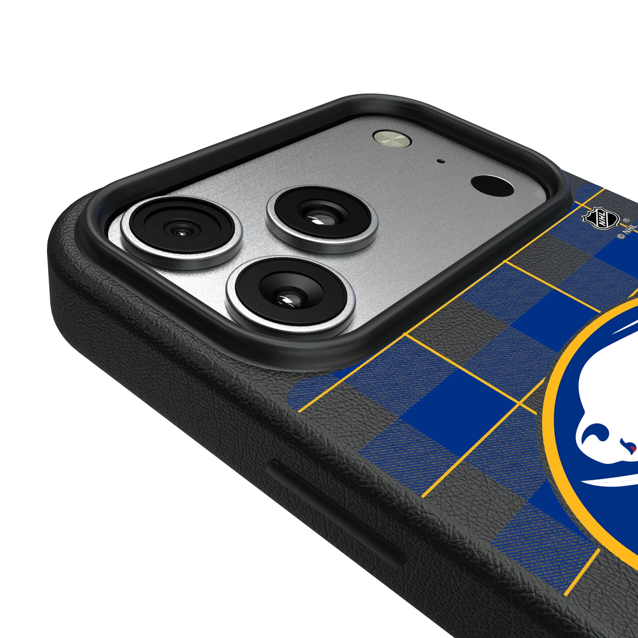 Buffalo Sabres Plaid iPhone MagSafe Compatible Phone Case for Apple iPhone - Detail#Device_iPhone 17 Pro Max