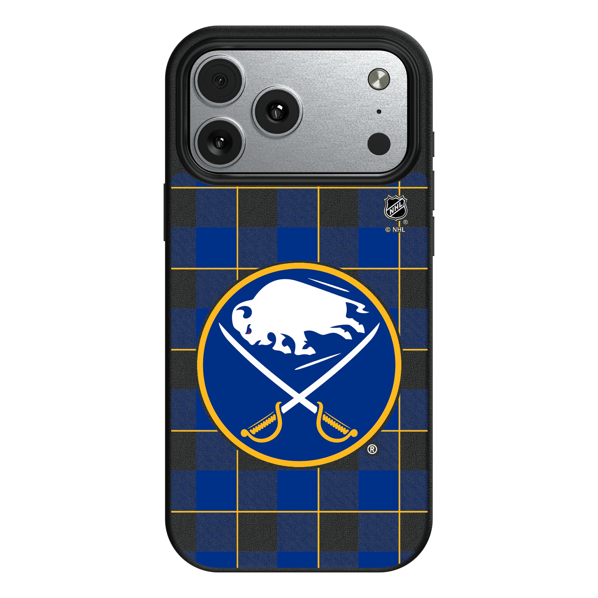Buffalo Sabres Plaid iPhone MagSafe Compatible Phone Case for Apple iPhone#Device_iPhone 17 Pro Max