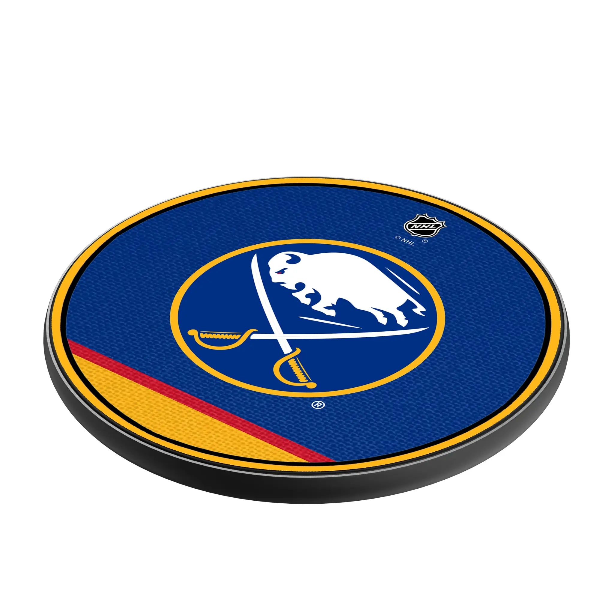 Buffalo Sabres Stripe 15-Watt Wireless Charger - Isometric View
