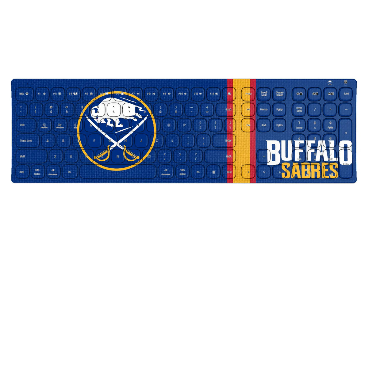 Buffalo Sabres Stripe KKB605 Curved Wireless Keyboard