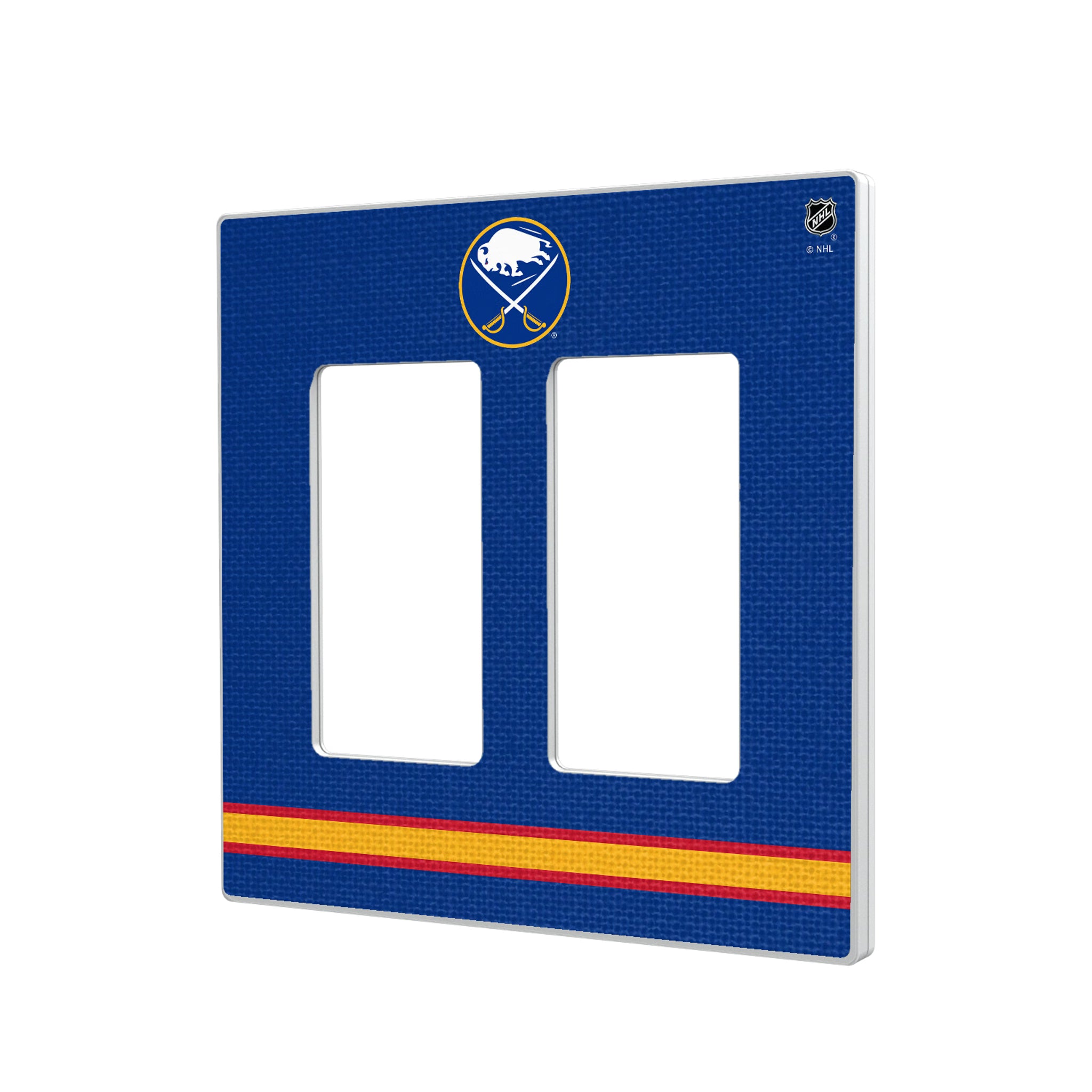 Buffalo Sabres Stripe Hidden-Screw Light Switch Plate#Style_Double Rocker