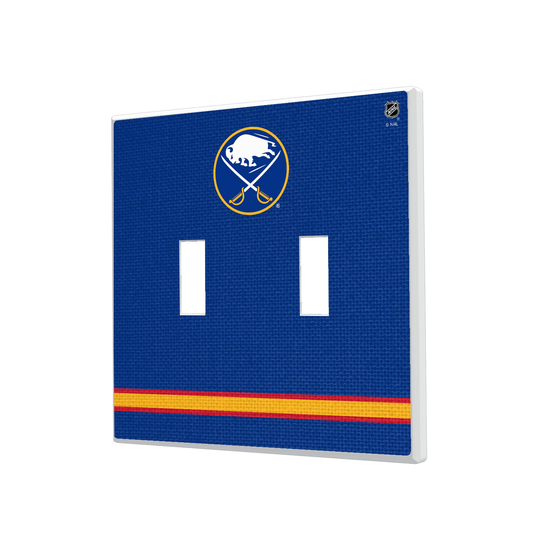 Buffalo Sabres Stripe Hidden-Screw Light Switch Plate#Style_Double Toggle